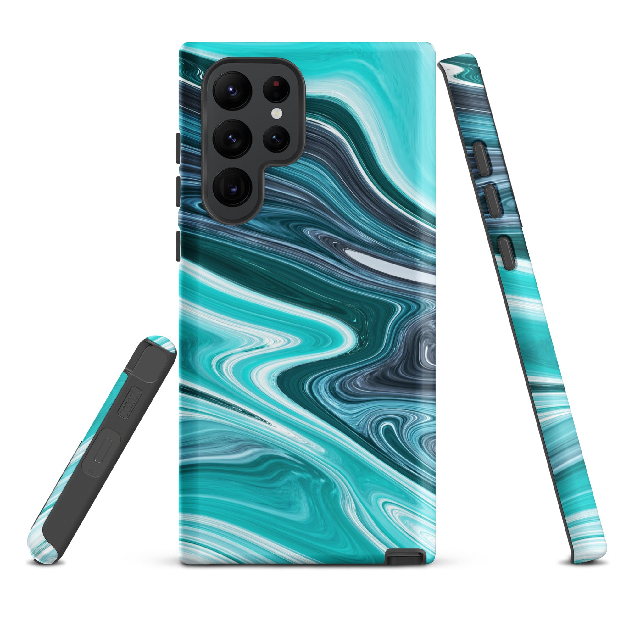 Tough case for Samsung®- Marble Cyan