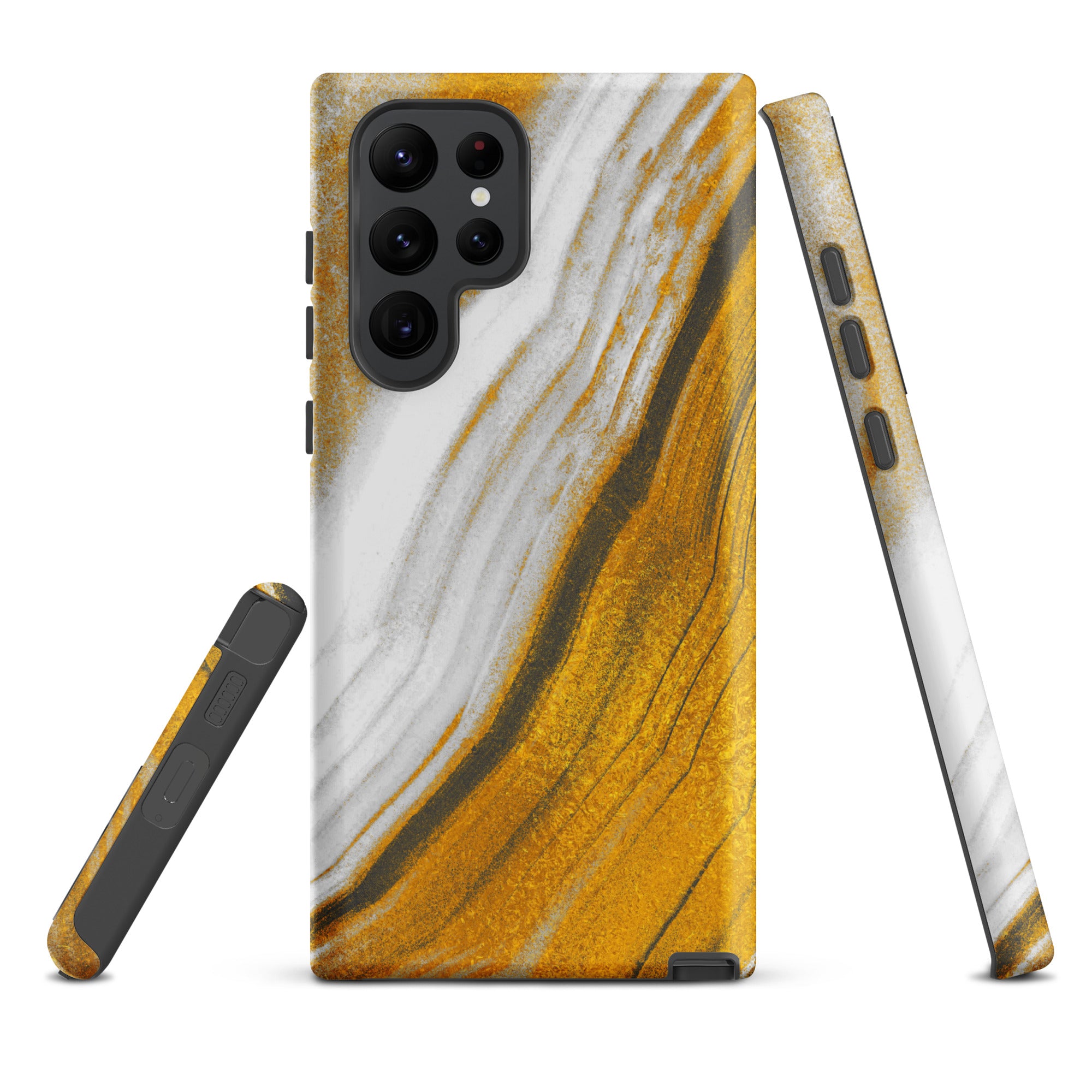 Tough case for Samsung®- Marble Brown and White