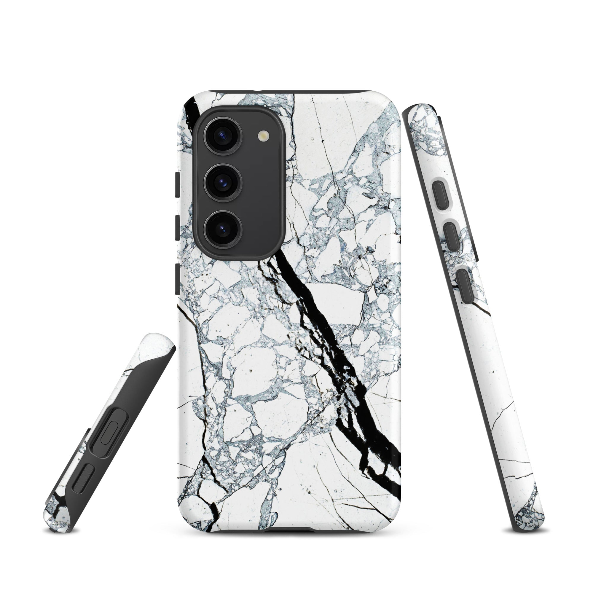 Tough case for Samsung®- Marble Black and White