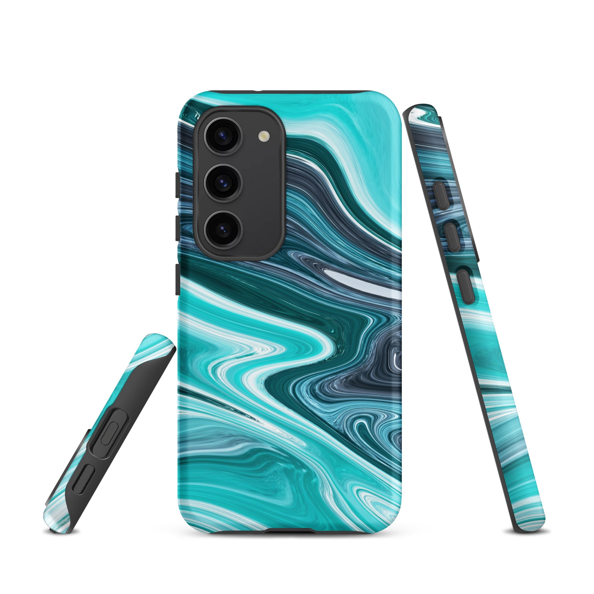 Tough case for Samsung®- Marble Cyan