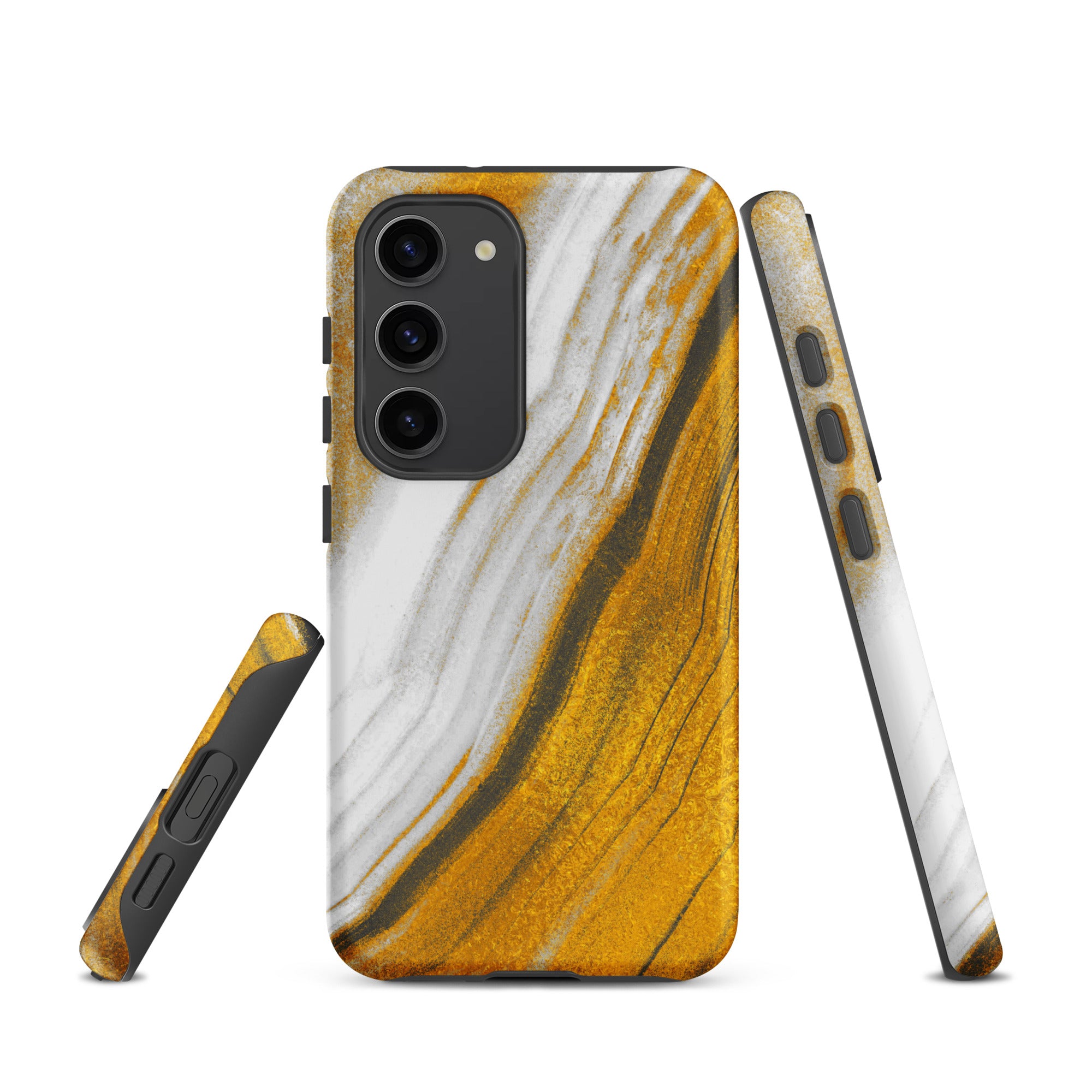 Tough case for Samsung®- Marble Brown and White