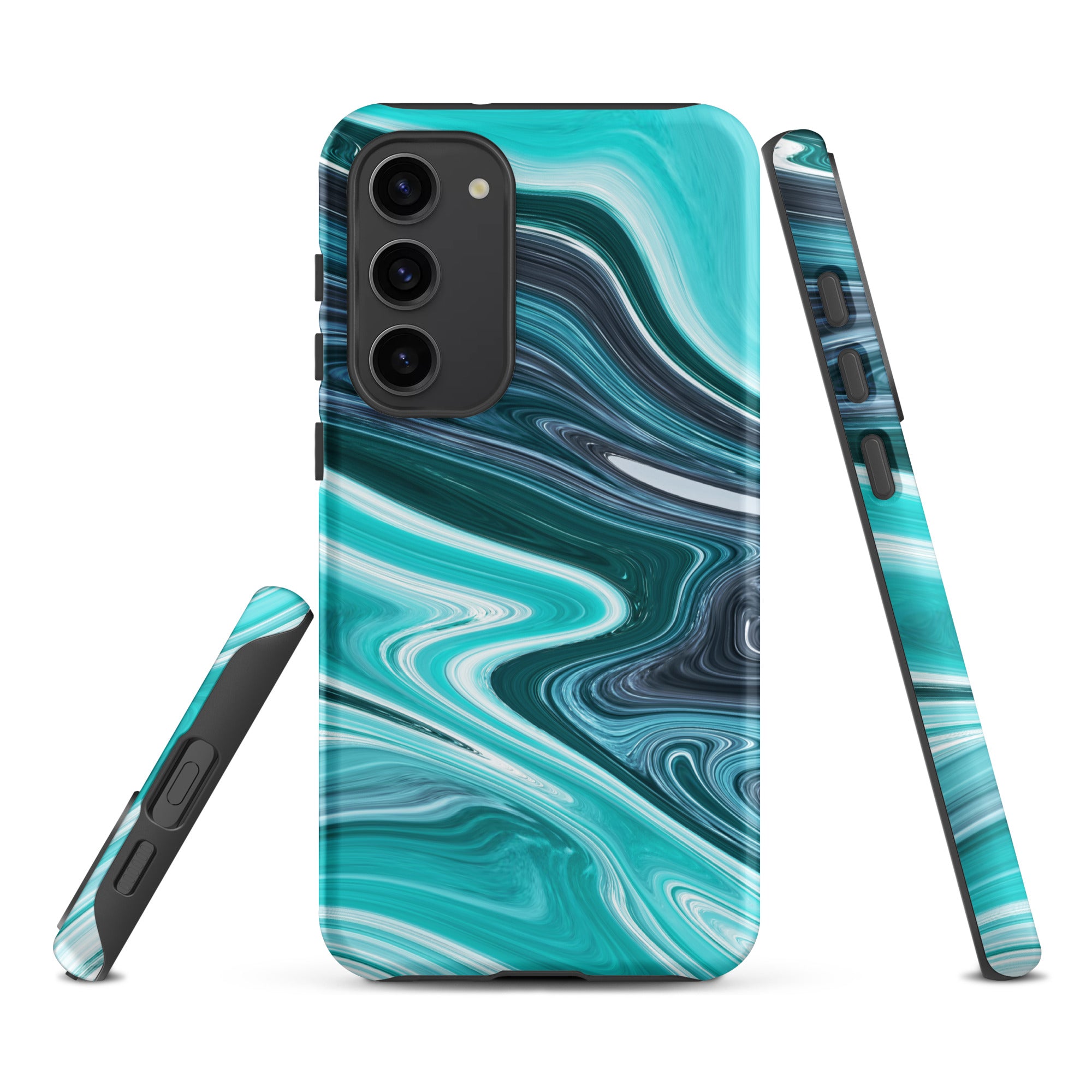 Tough case for Samsung®- Marble Cyan