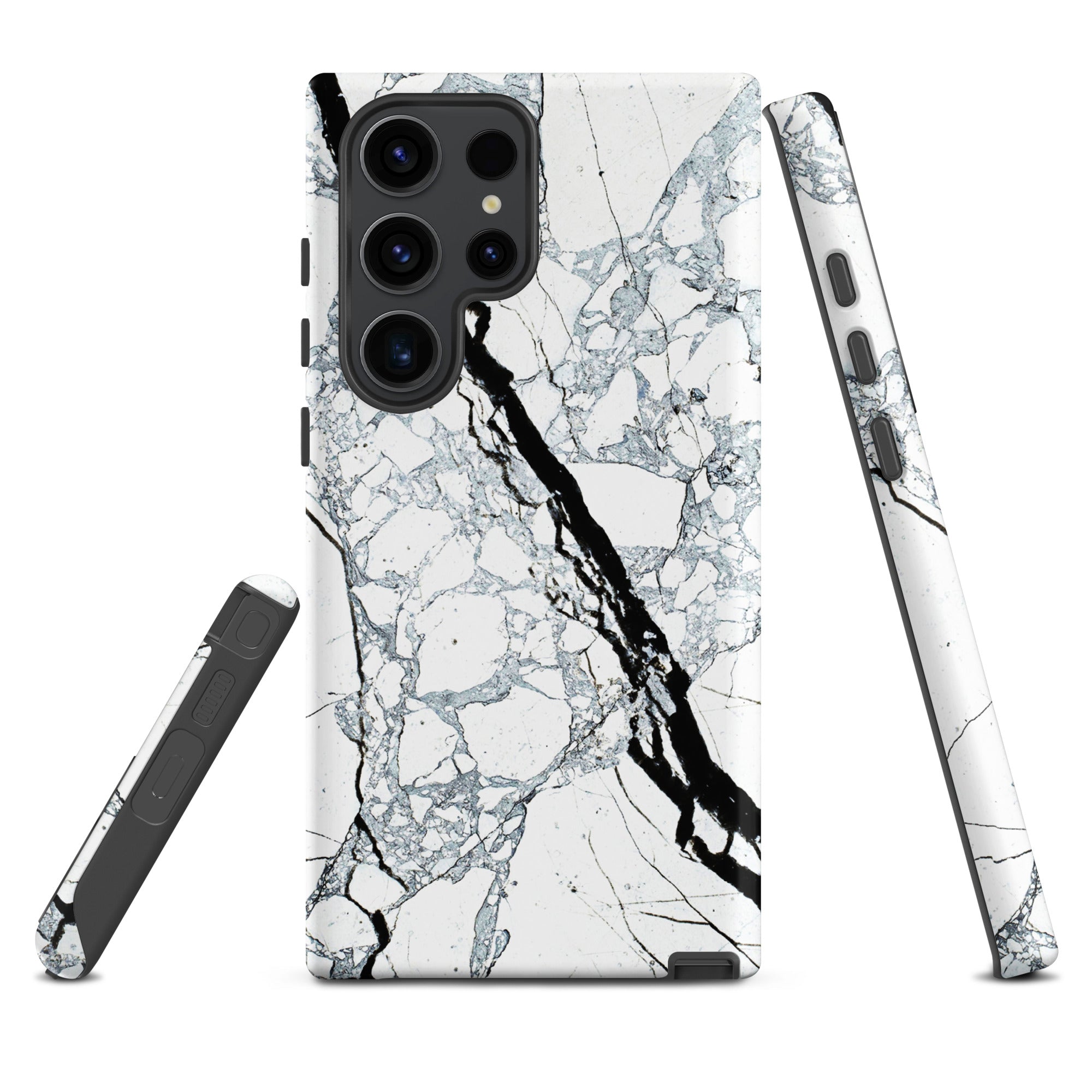 Tough case for Samsung®- Marble Black and White