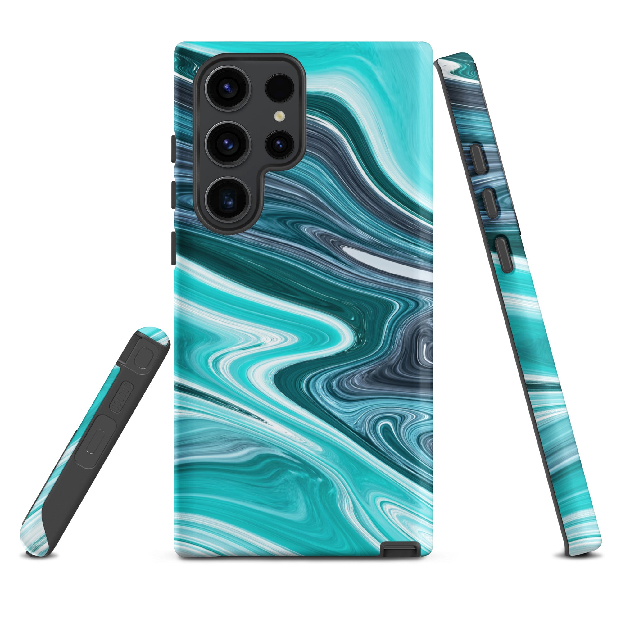 Tough case for Samsung®- Marble Cyan