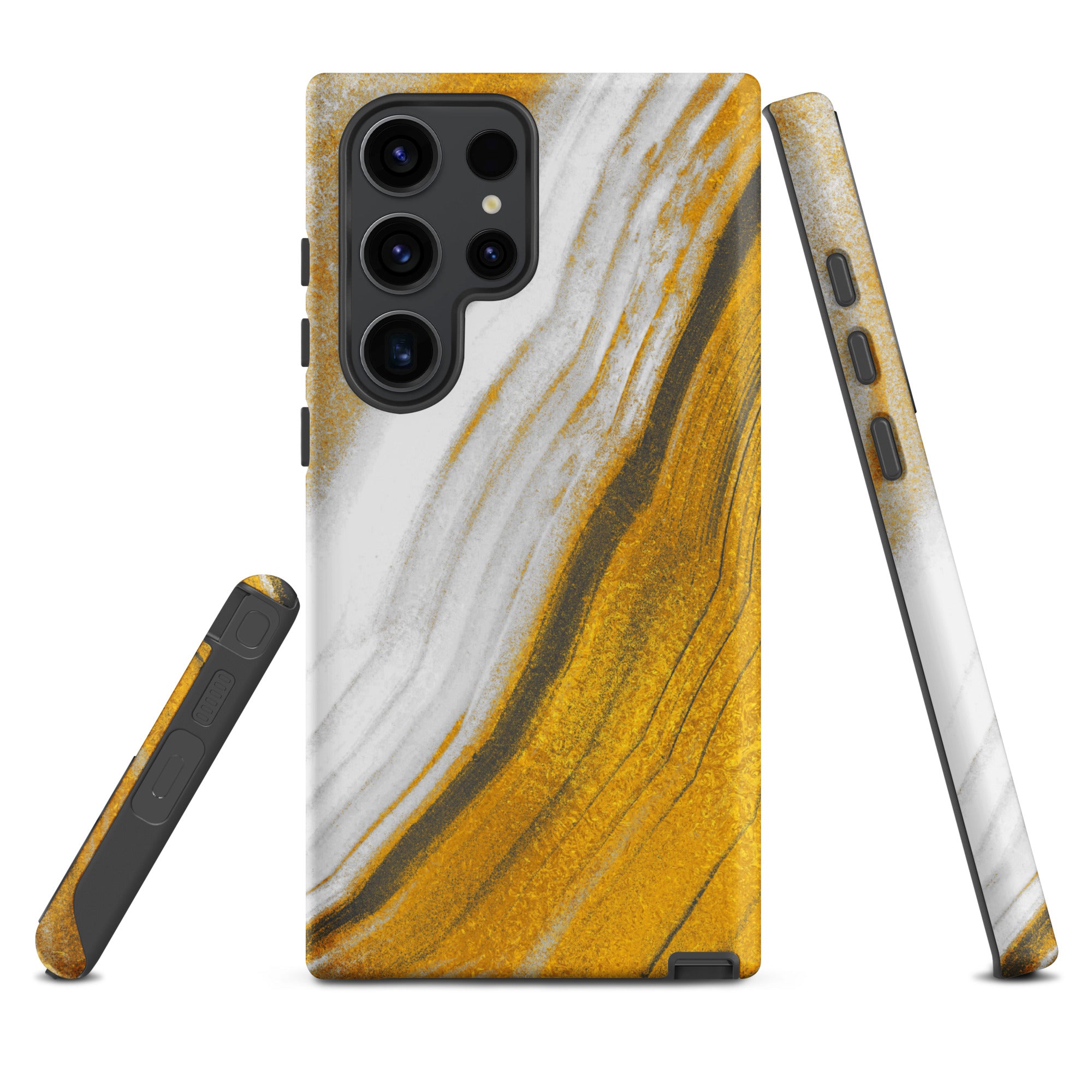 Tough case for Samsung®- Marble Brown and White