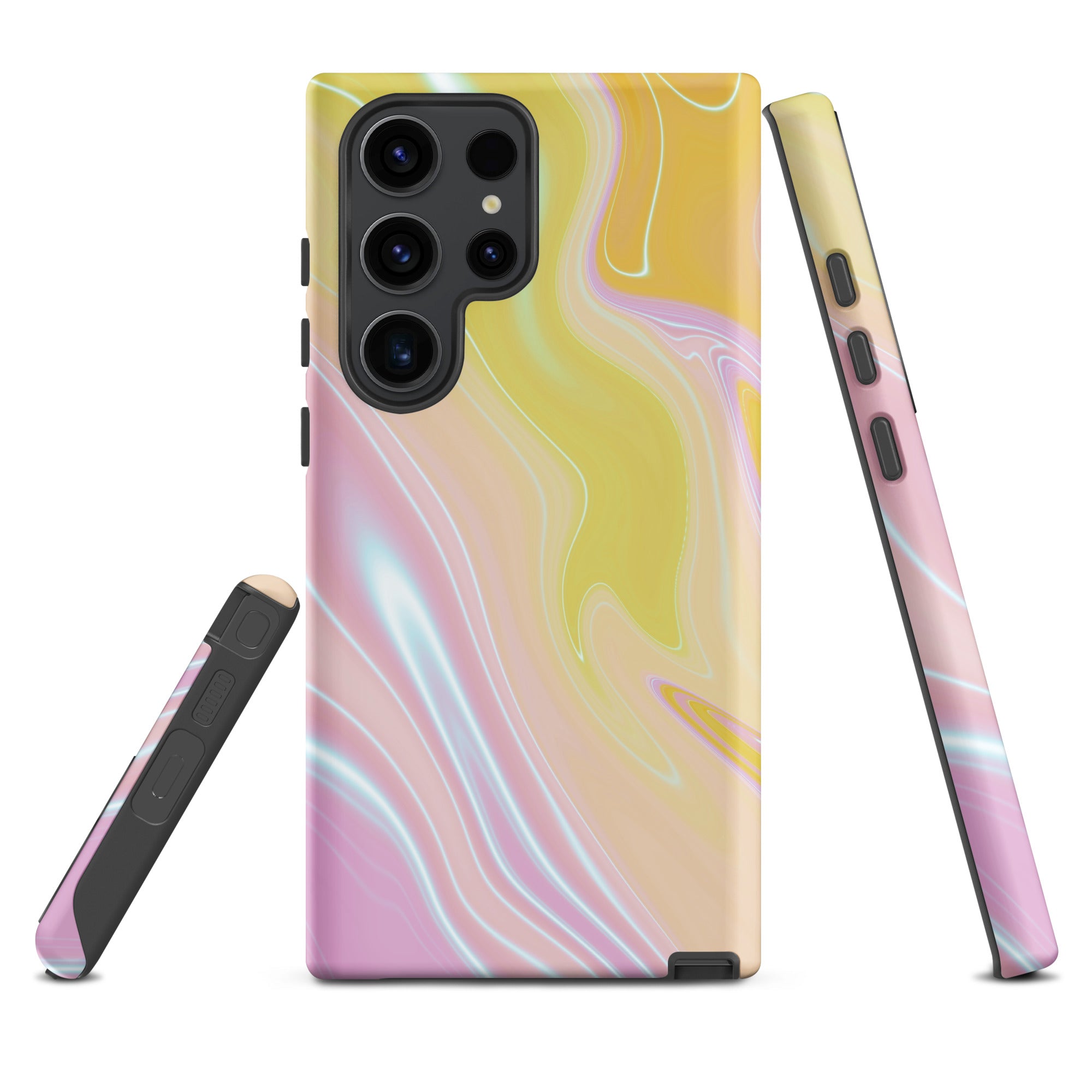 Tough case for Samsung®- Marble Yellow and Pink