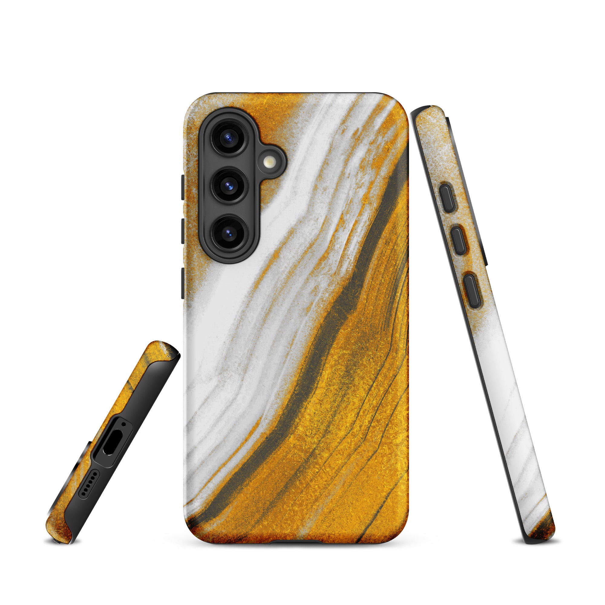 Tough case for Samsung®- Marble Brown and White