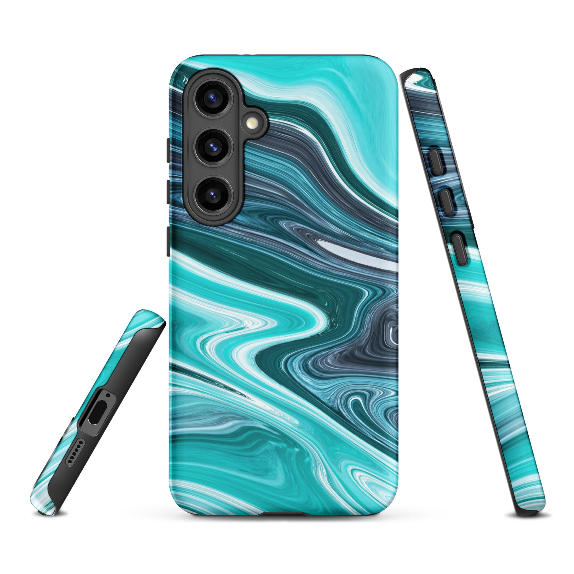Tough case for Samsung®- Marble Cyan