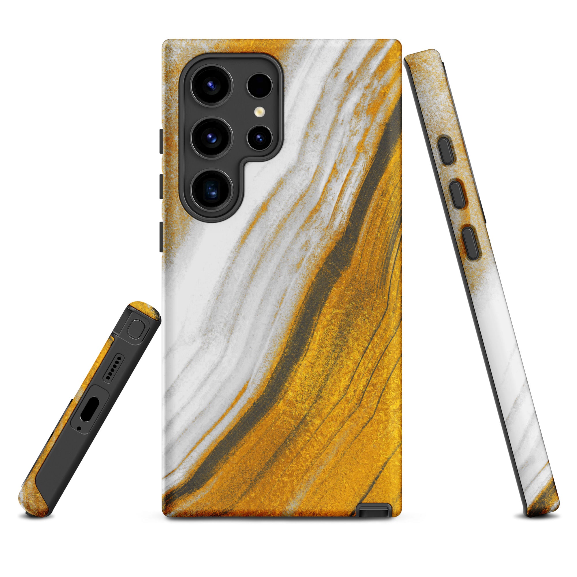 Tough case for Samsung®- Marble Brown and White