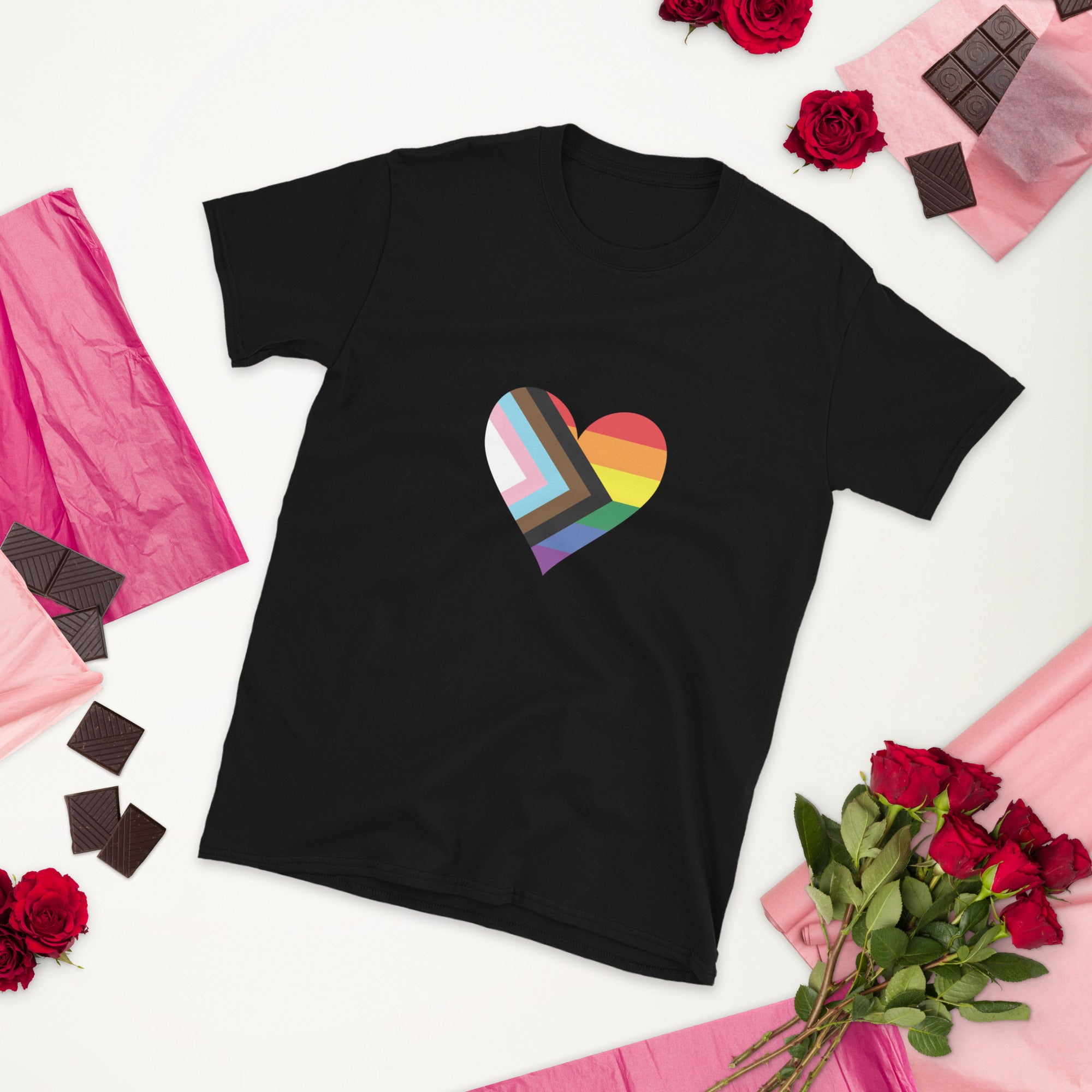 Short-Sleeve Unisex T-Shirt-Progress Pride Heart