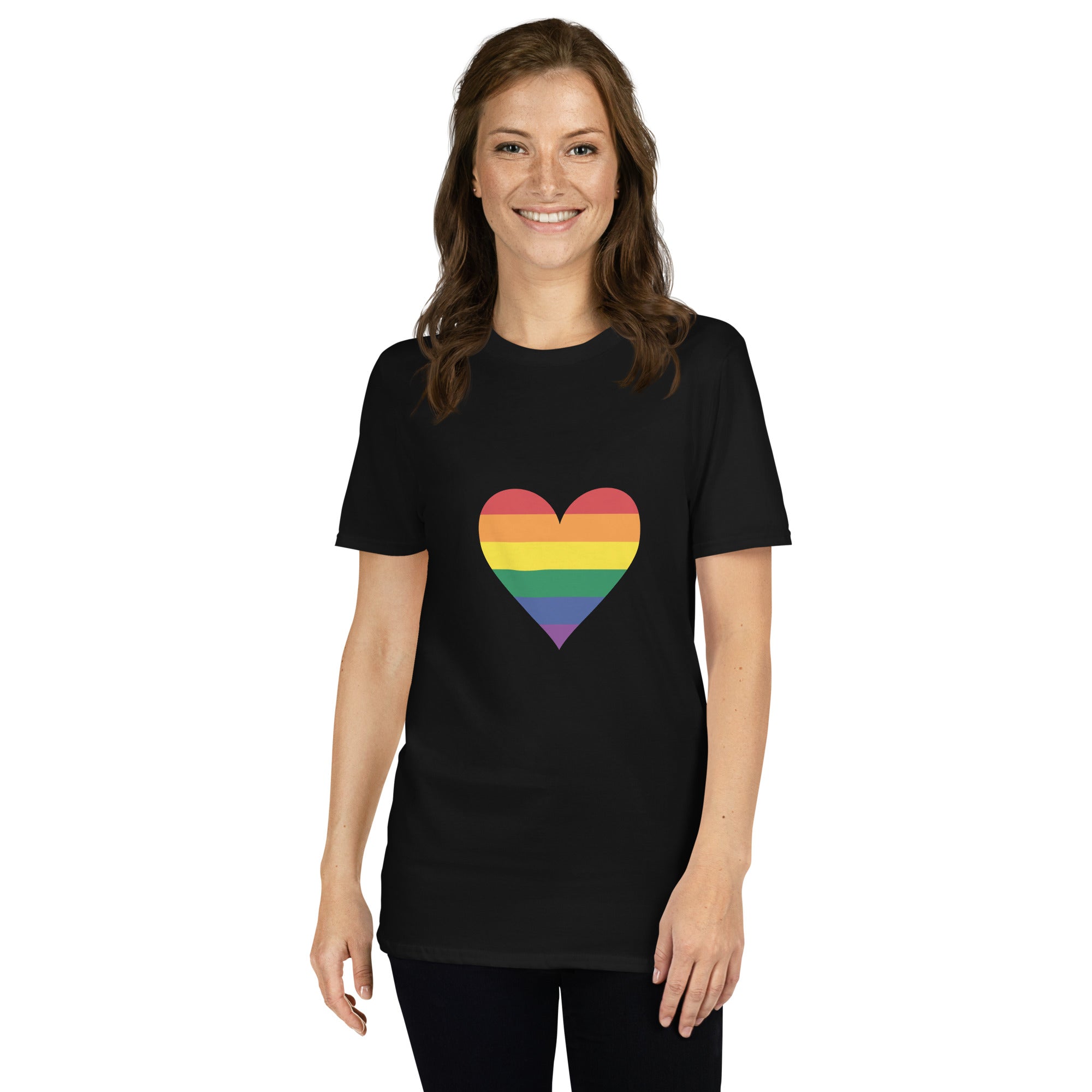 Short-Sleeve Unisex T-Shirt-Pride Rainbow Heart