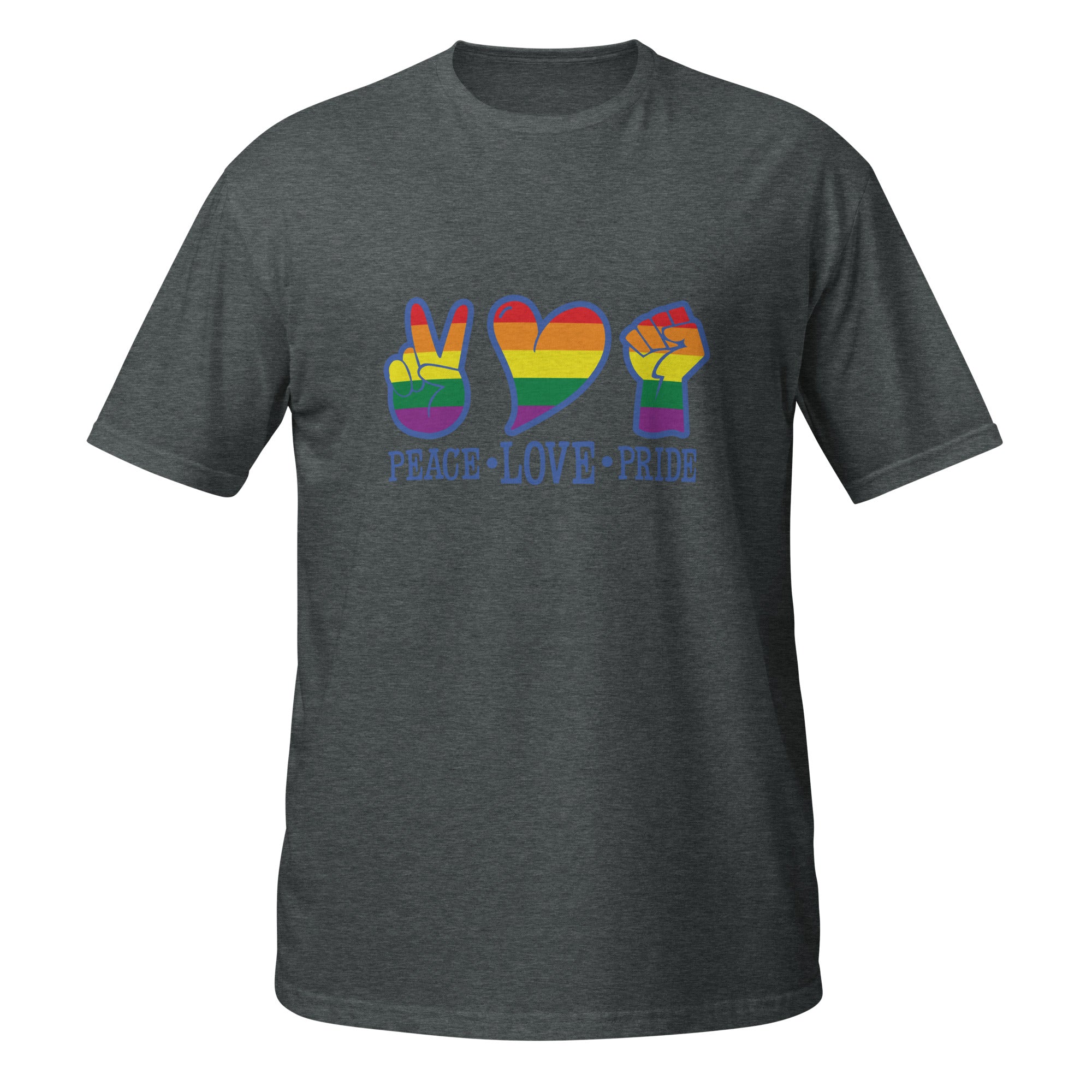 Short-Sleeve Unisex T-Shirt- Peace Love Pride