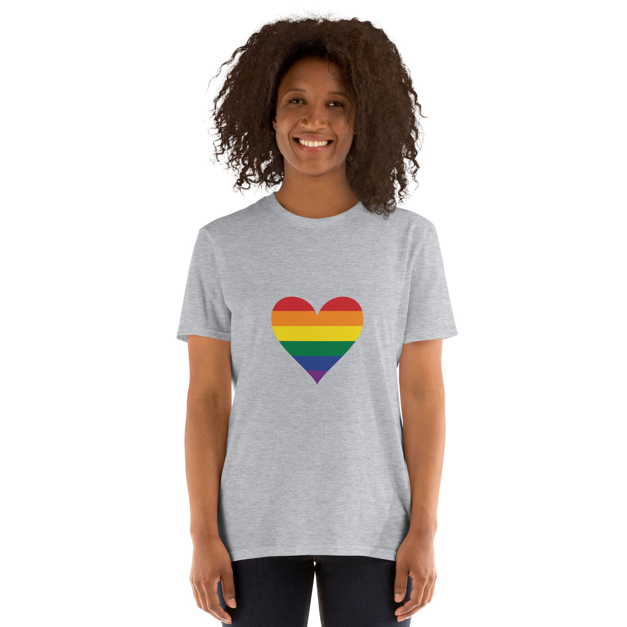 Short-Sleeve Unisex T-Shirt-Pride Rainbow Heart