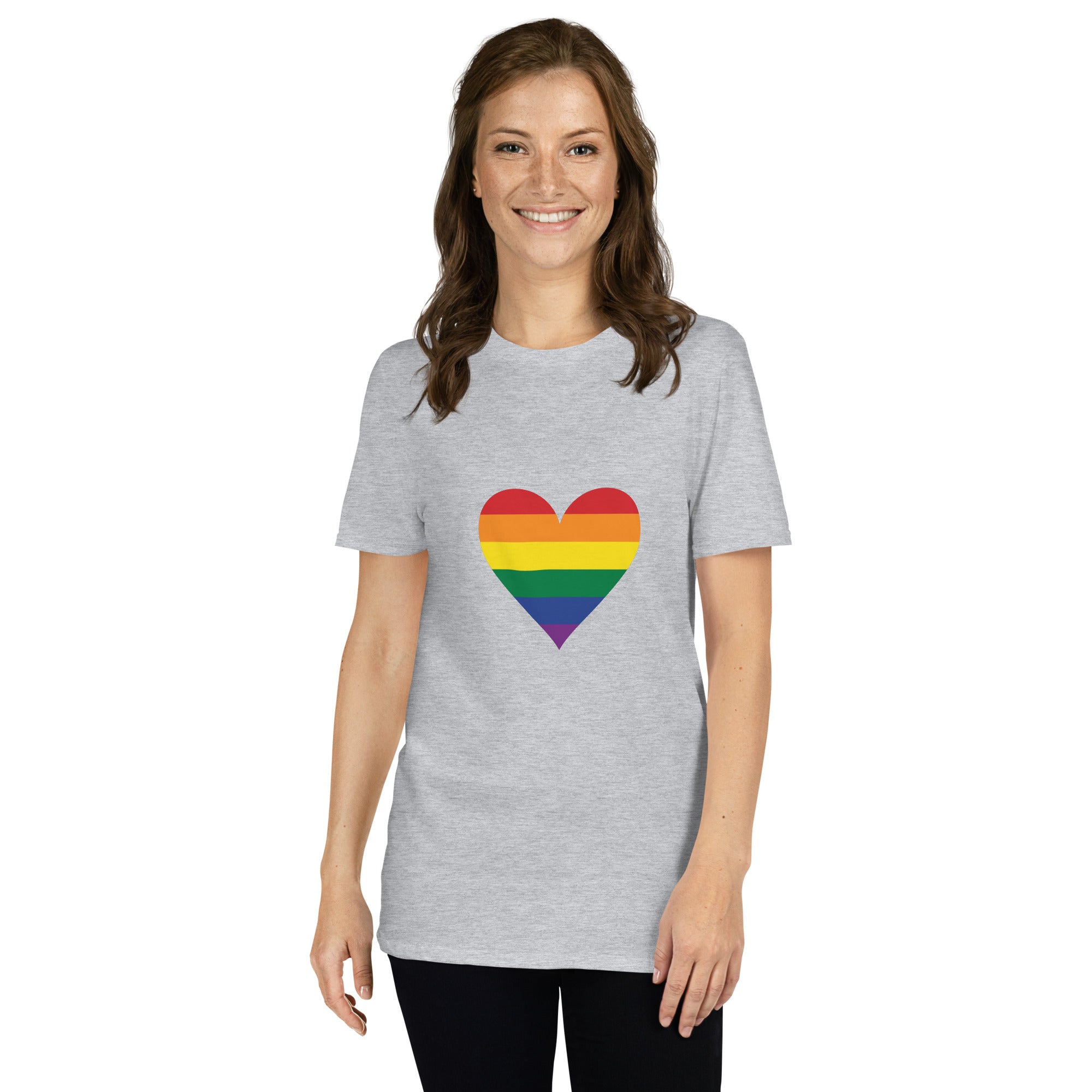 Short-Sleeve Unisex T-Shirt-Pride Rainbow Heart