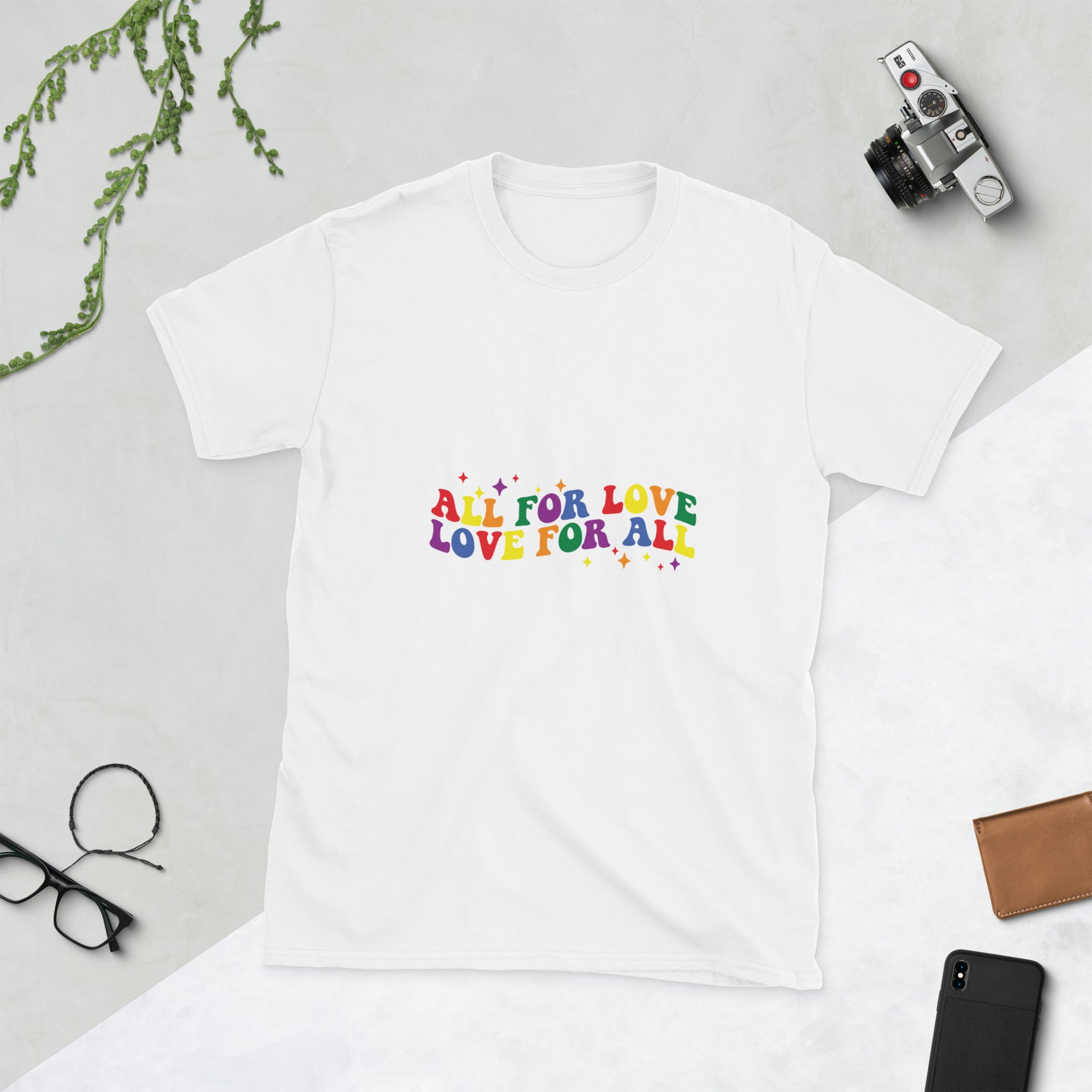 Short-Sleeve Unisex T-Shirt- All for love, love for all