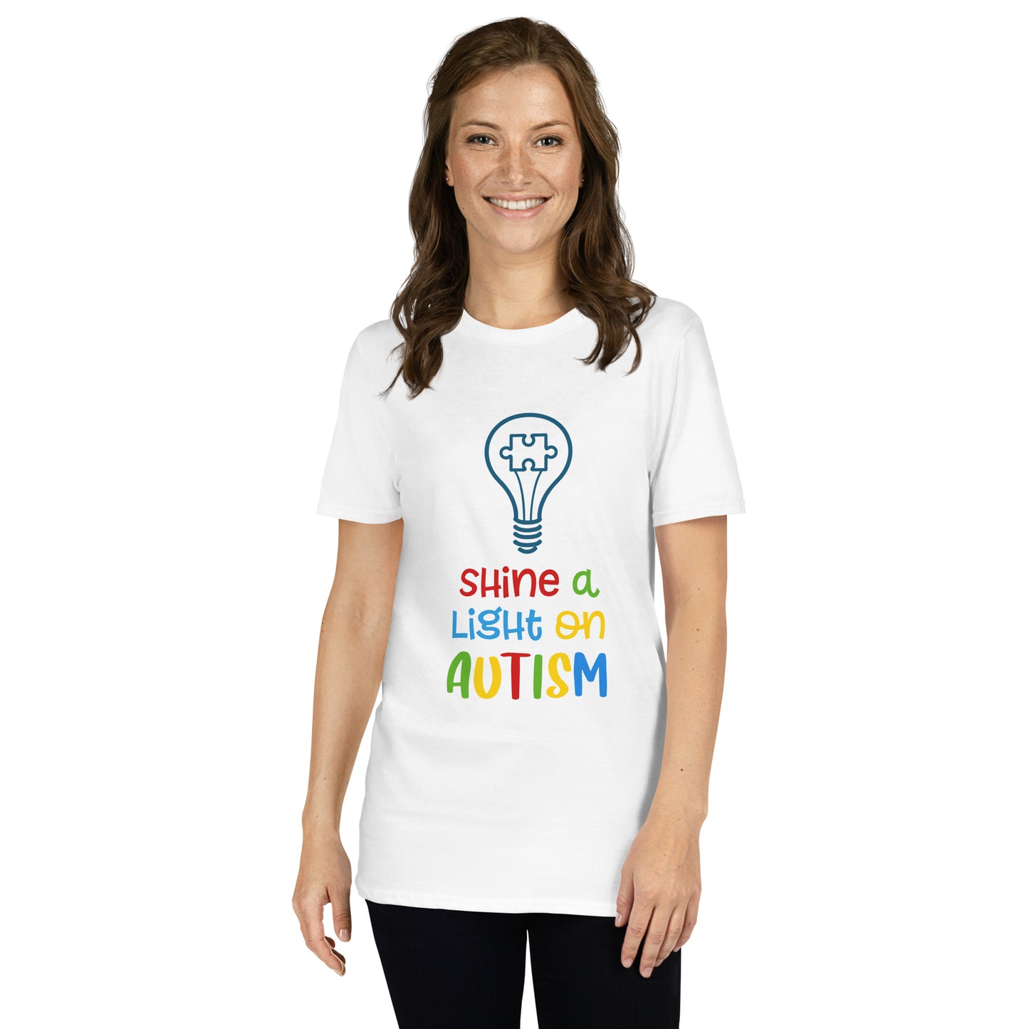 Short-Sleeve Unisex T-Shirt- Shine a light on autism