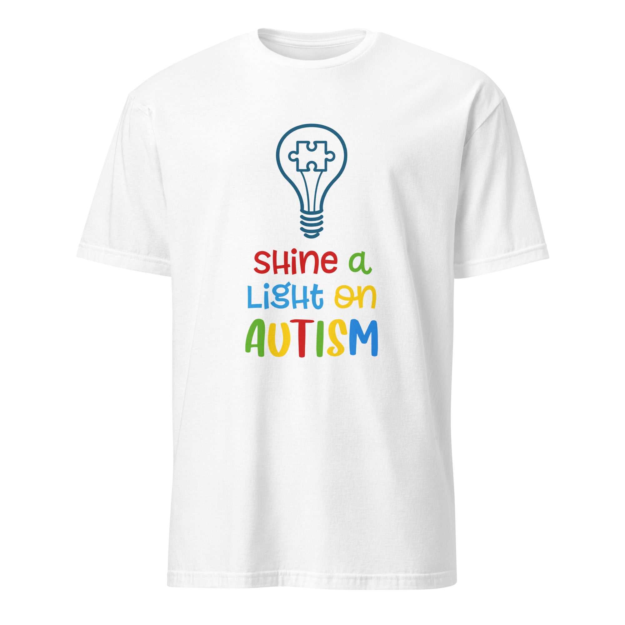 Short-Sleeve Unisex T-Shirt- Shine a light on autism