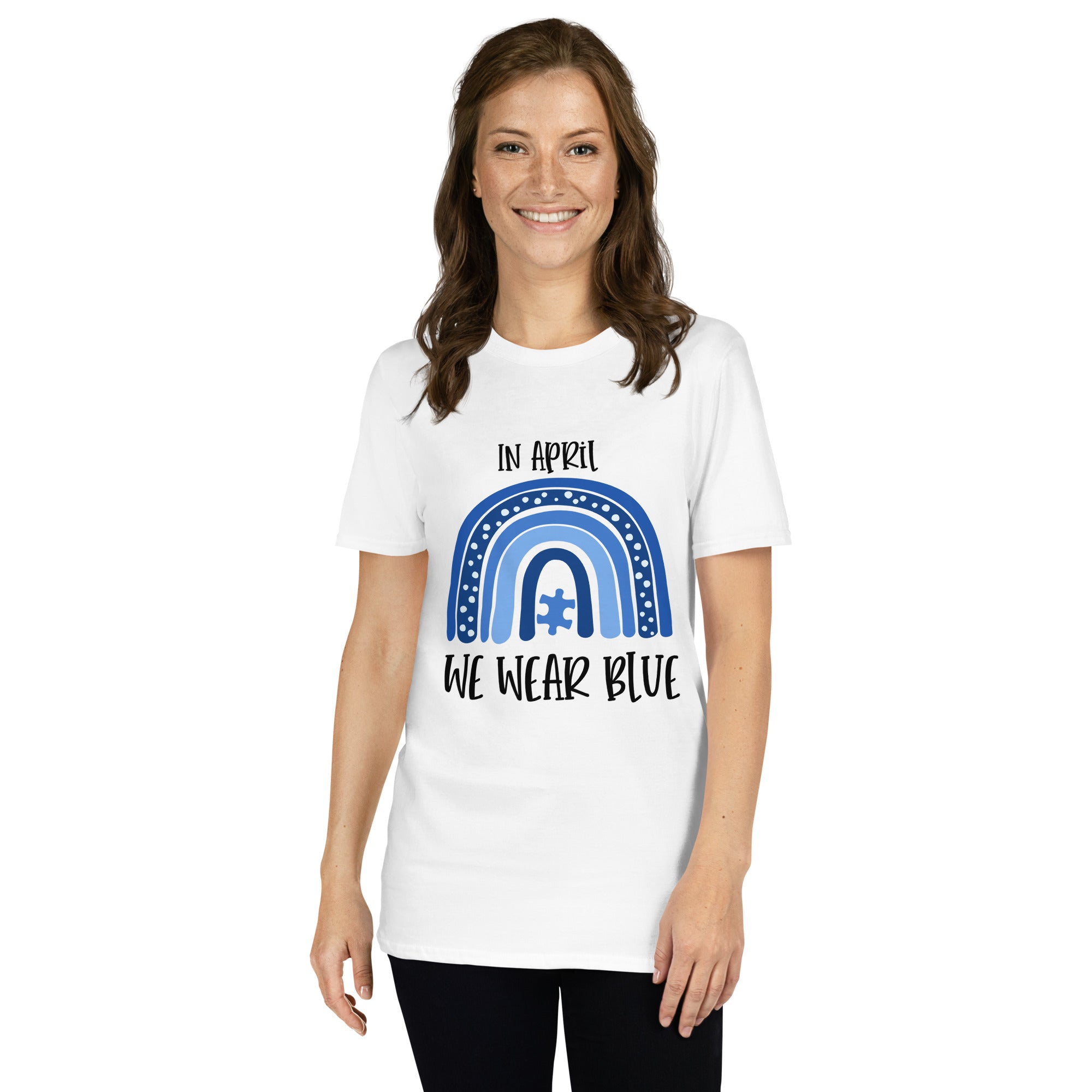 Short-Sleeve Unisex T-Shirt- In April  We Wear Blue