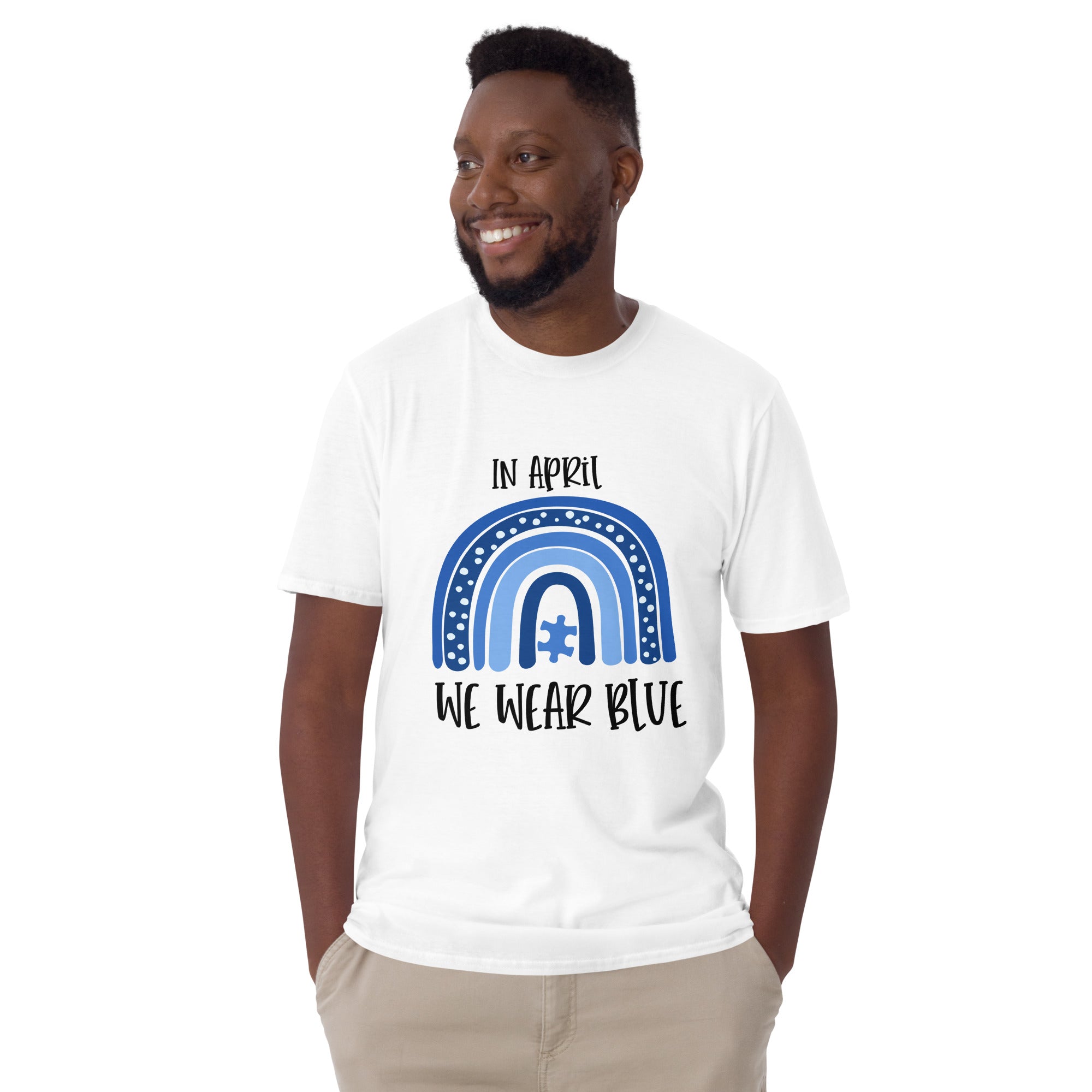 Short-Sleeve Unisex T-Shirt- In April  We Wear Blue