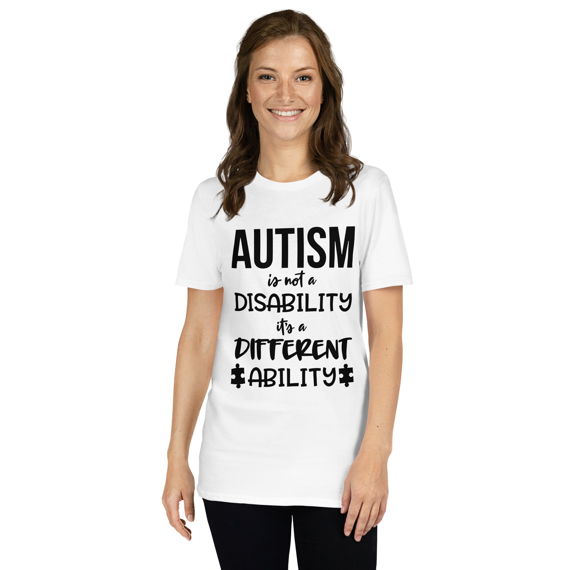Short-Sleeve Unisex T-Shirt- Autism is not a disability its a