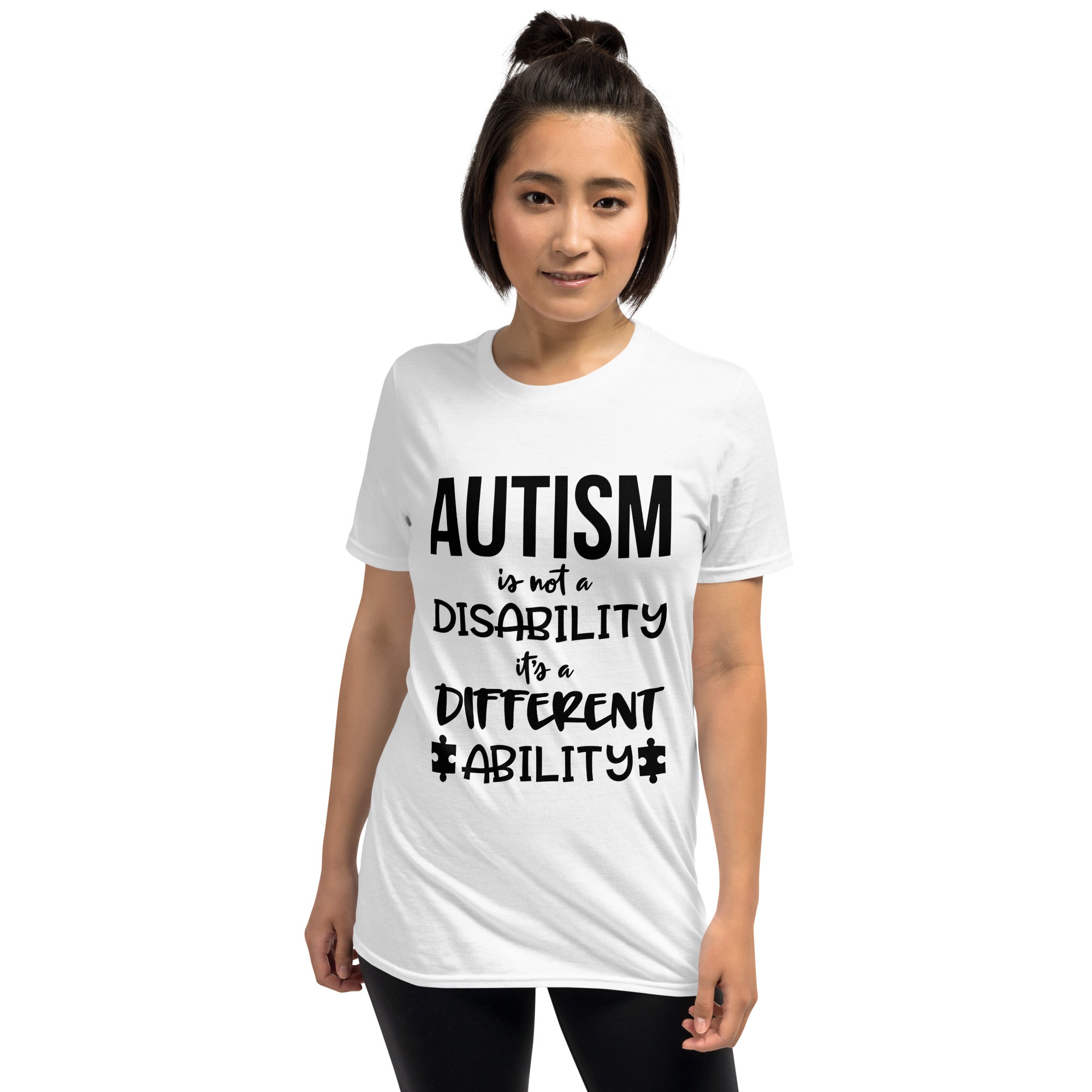 Short-Sleeve Unisex T-Shirt- Autism is not a disability its a