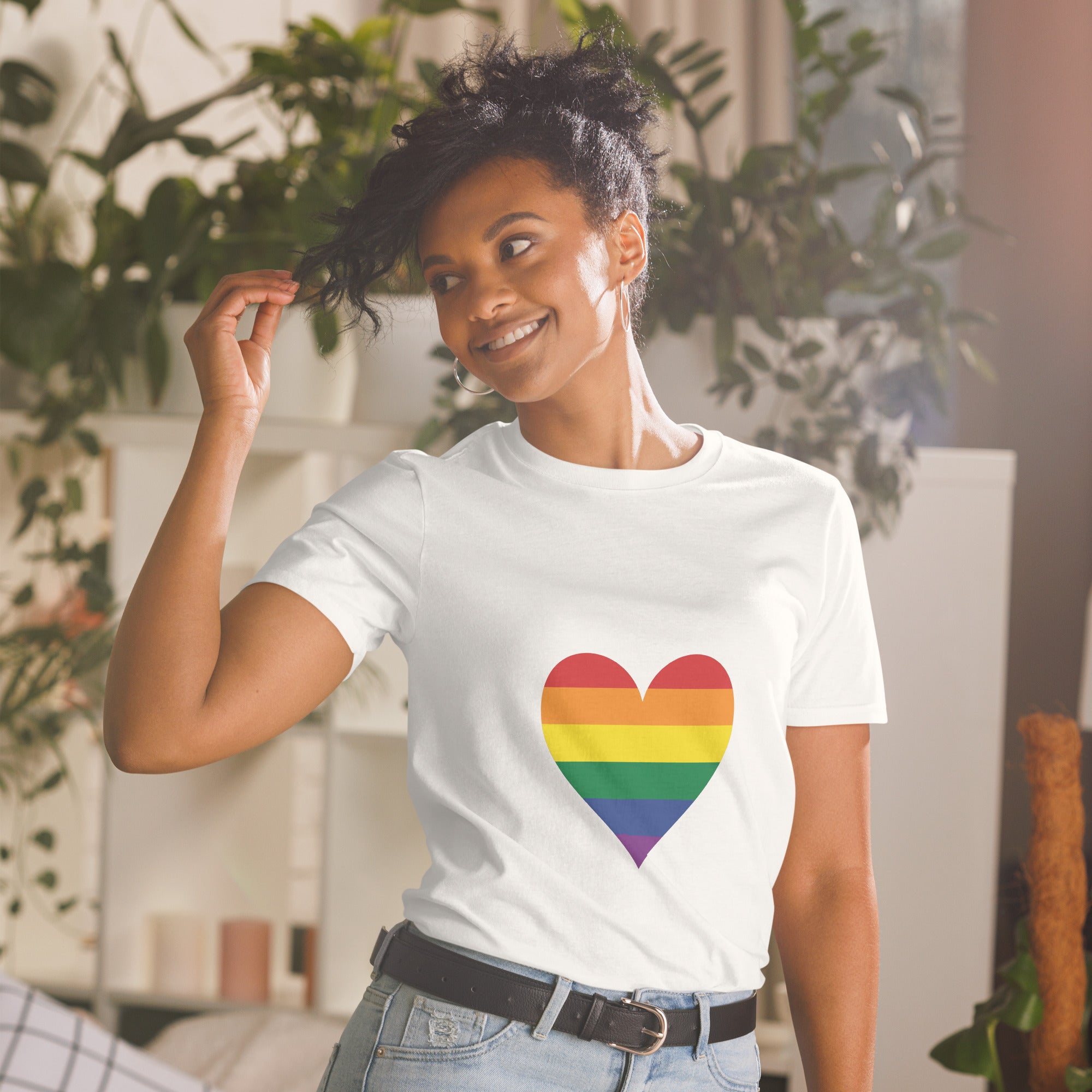 Short-Sleeve Unisex T-Shirt-Pride Rainbow Heart