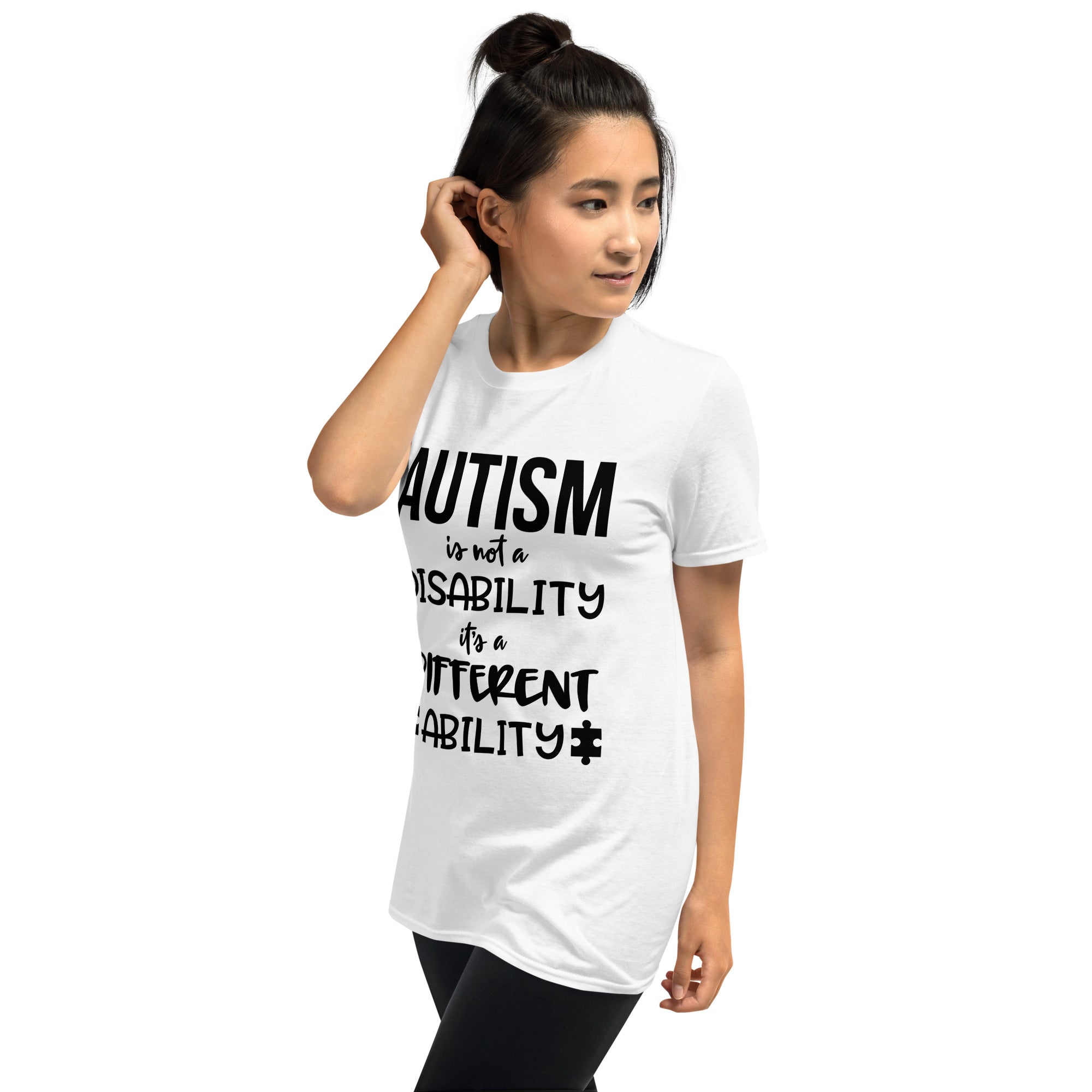 Short-Sleeve Unisex T-Shirt- Autism is not a disability its a