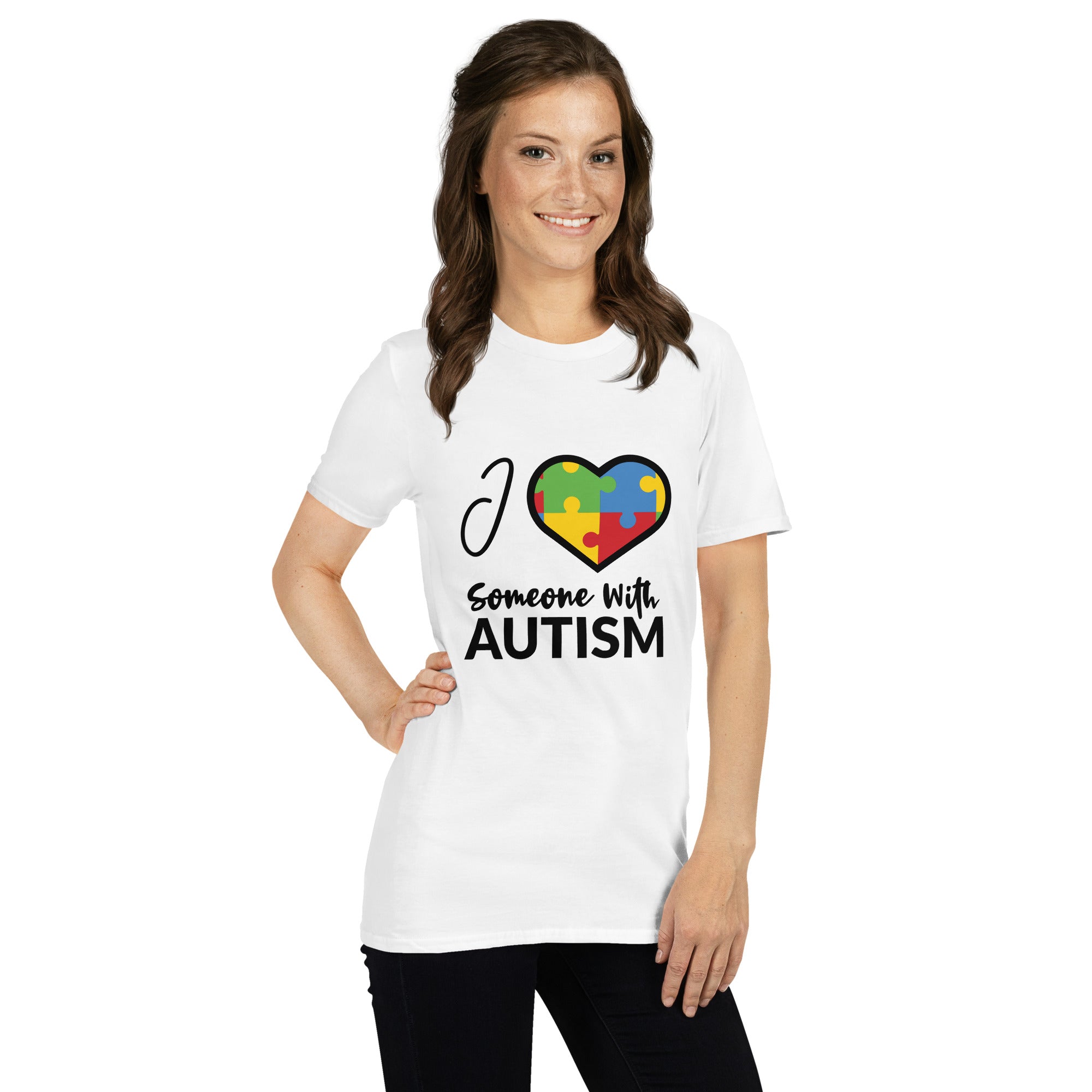 Short-Sleeve Unisex T-Shirt- I Love Someone With Autism