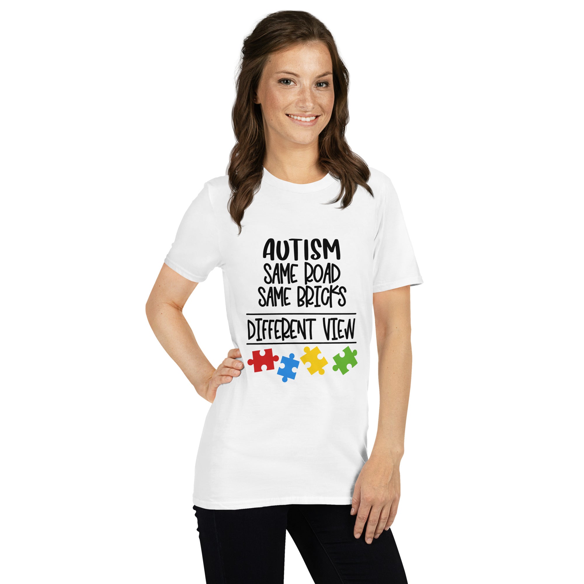 Short-Sleeve Unisex T-Shirt- Autism Same Road