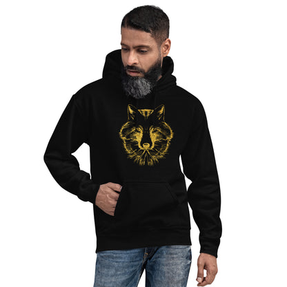 Unisex Hoodie- Wolf Gold Print