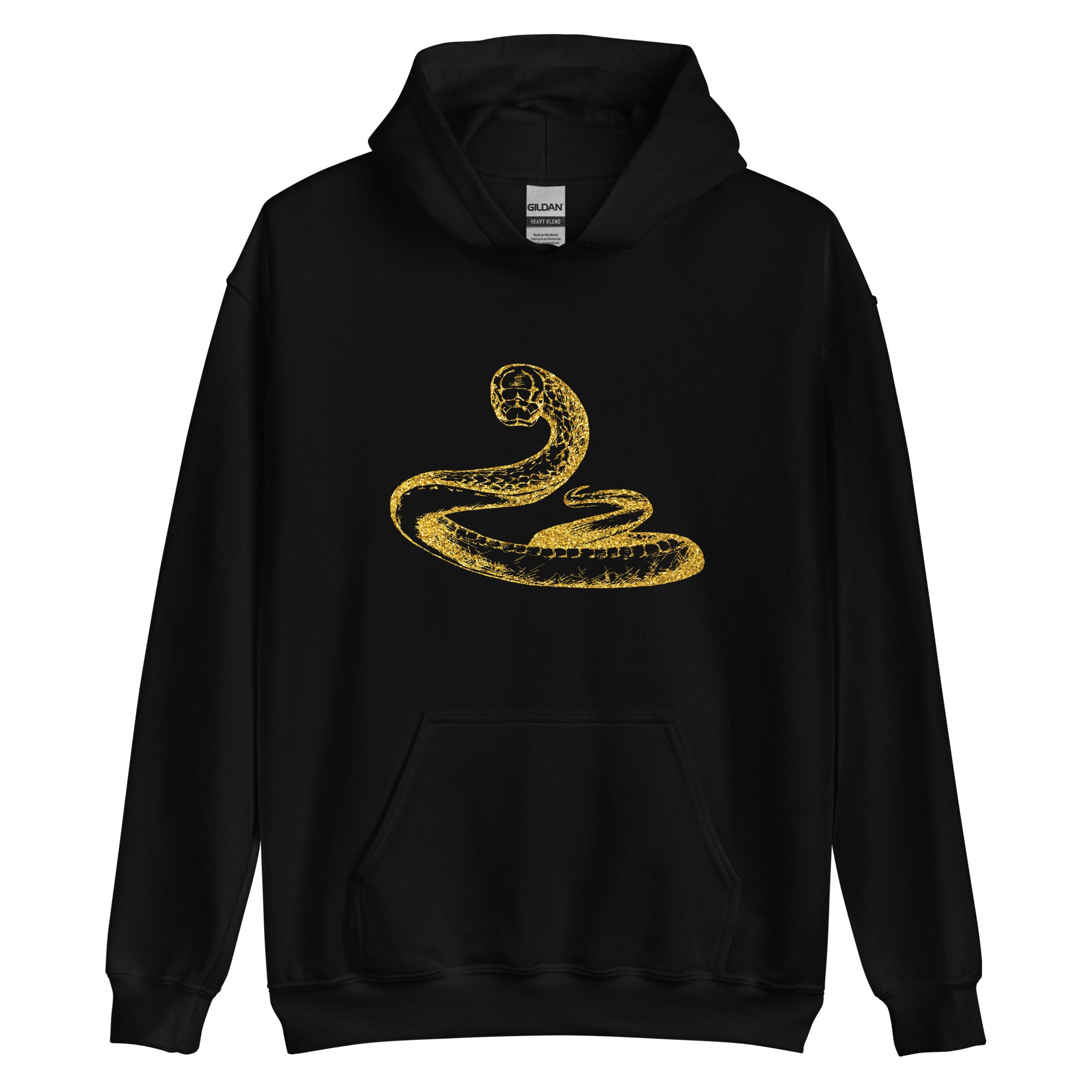 Unisex Hoodie- Snake Gold Print