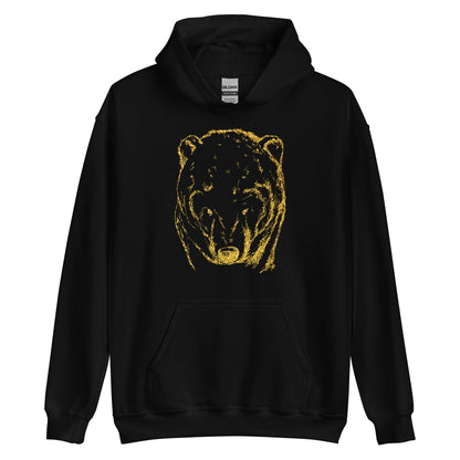 Unisex Hoodie- Bear Gold Print