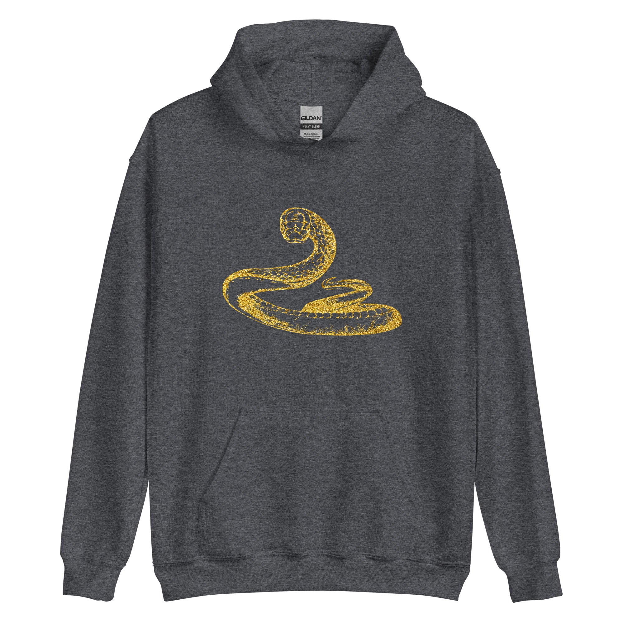 Unisex Hoodie- Snake Gold Print