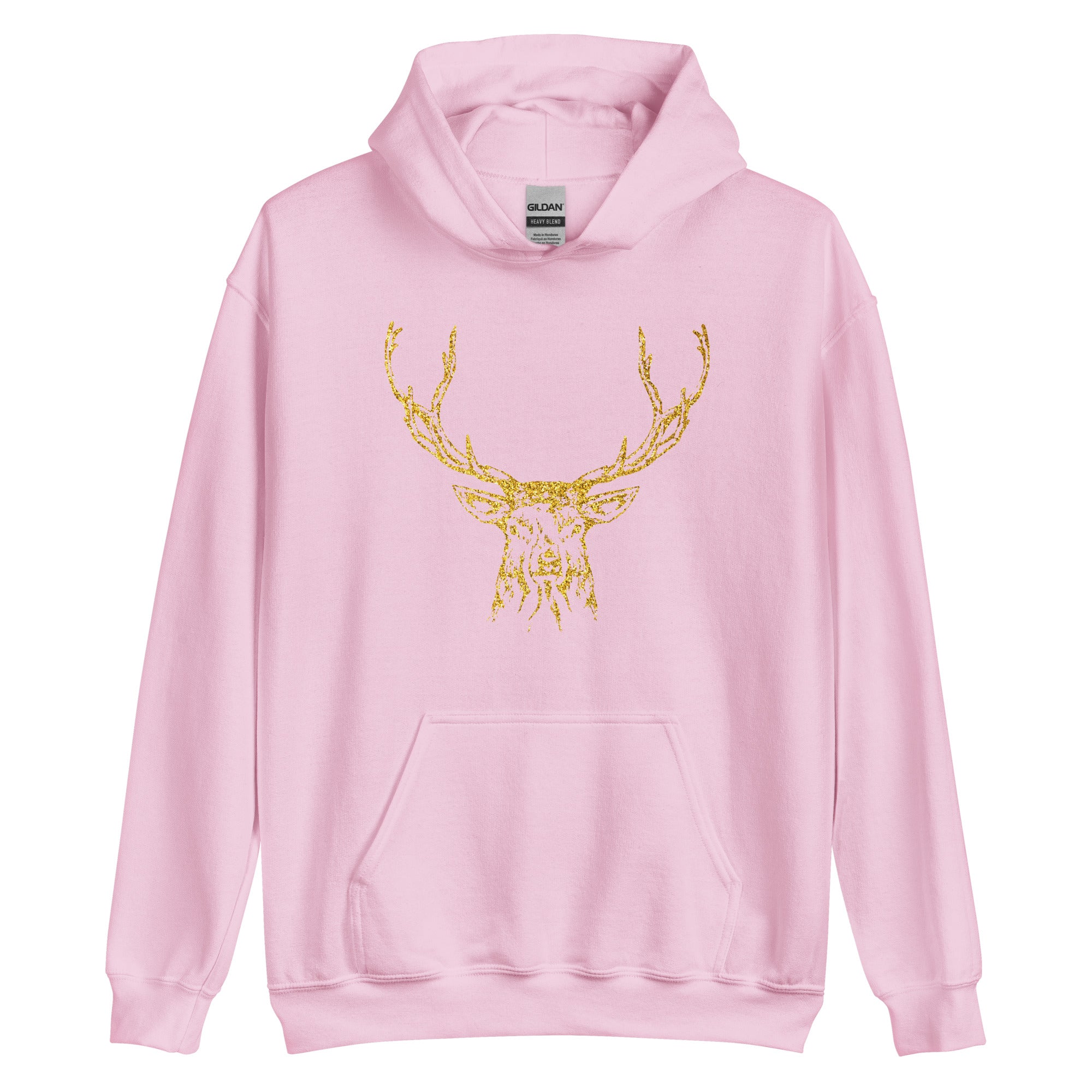 Unisex Hoodie- Reindeer Gold Print