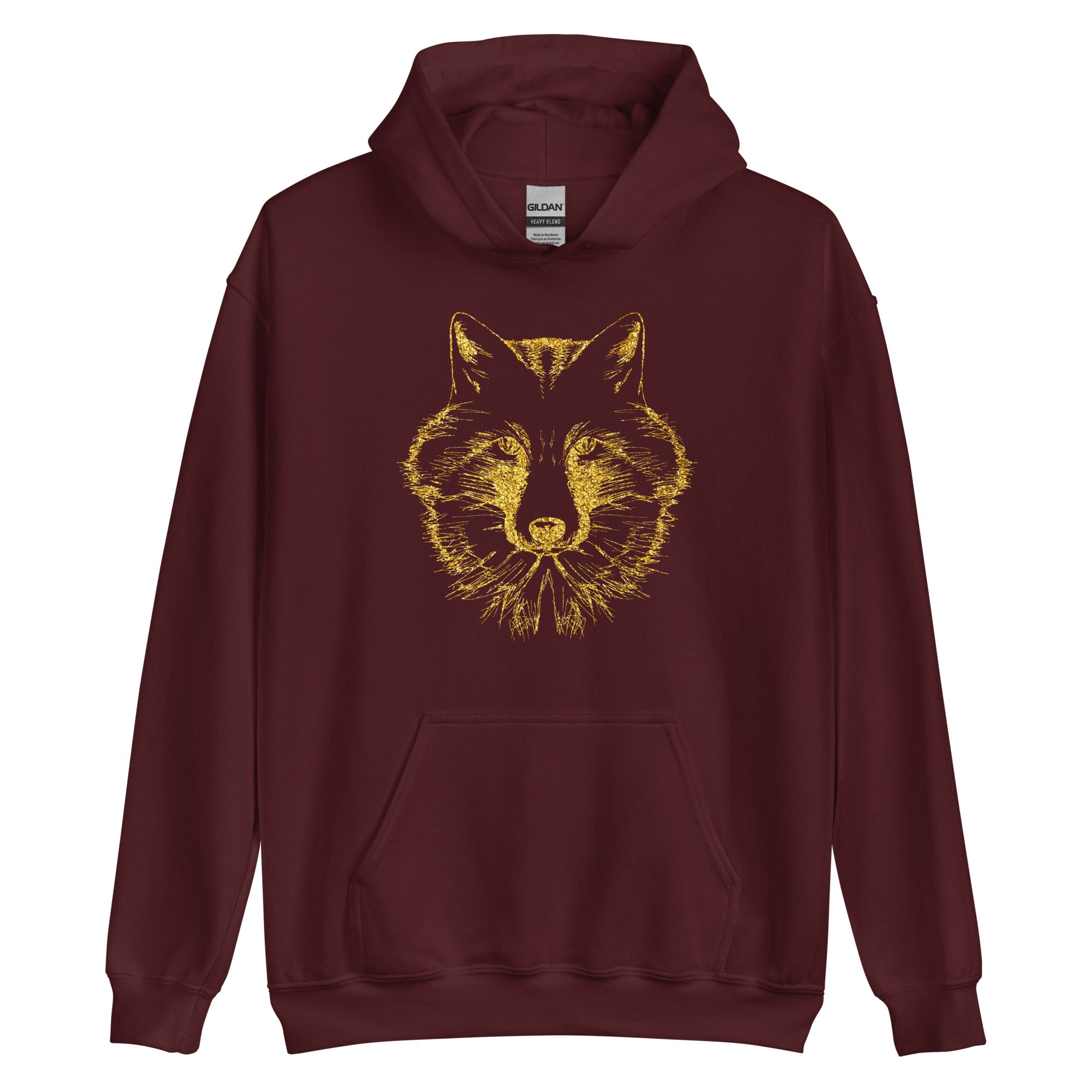 Unisex Hoodie- Wolf Gold Print