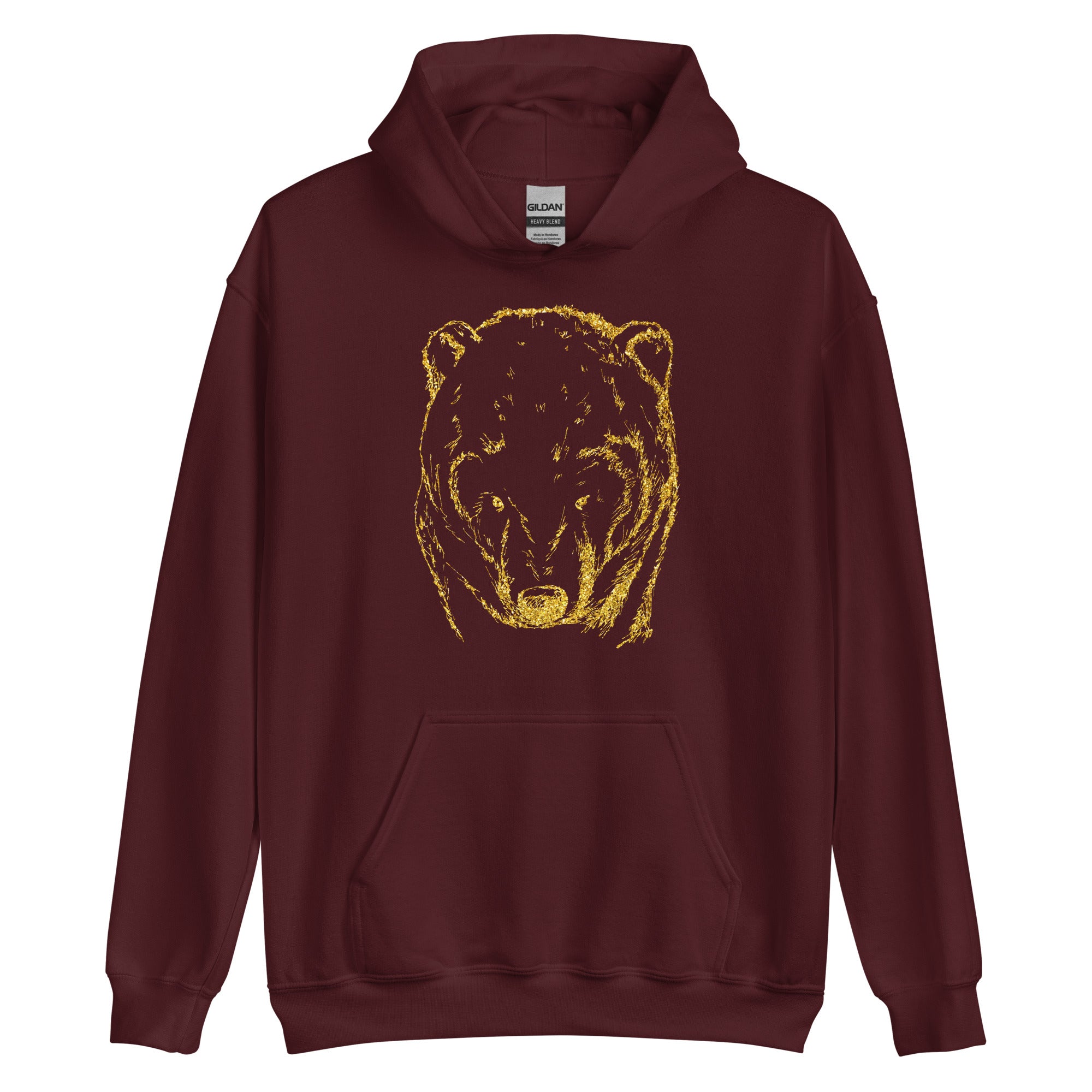 Unisex Hoodie- Bear Gold Print