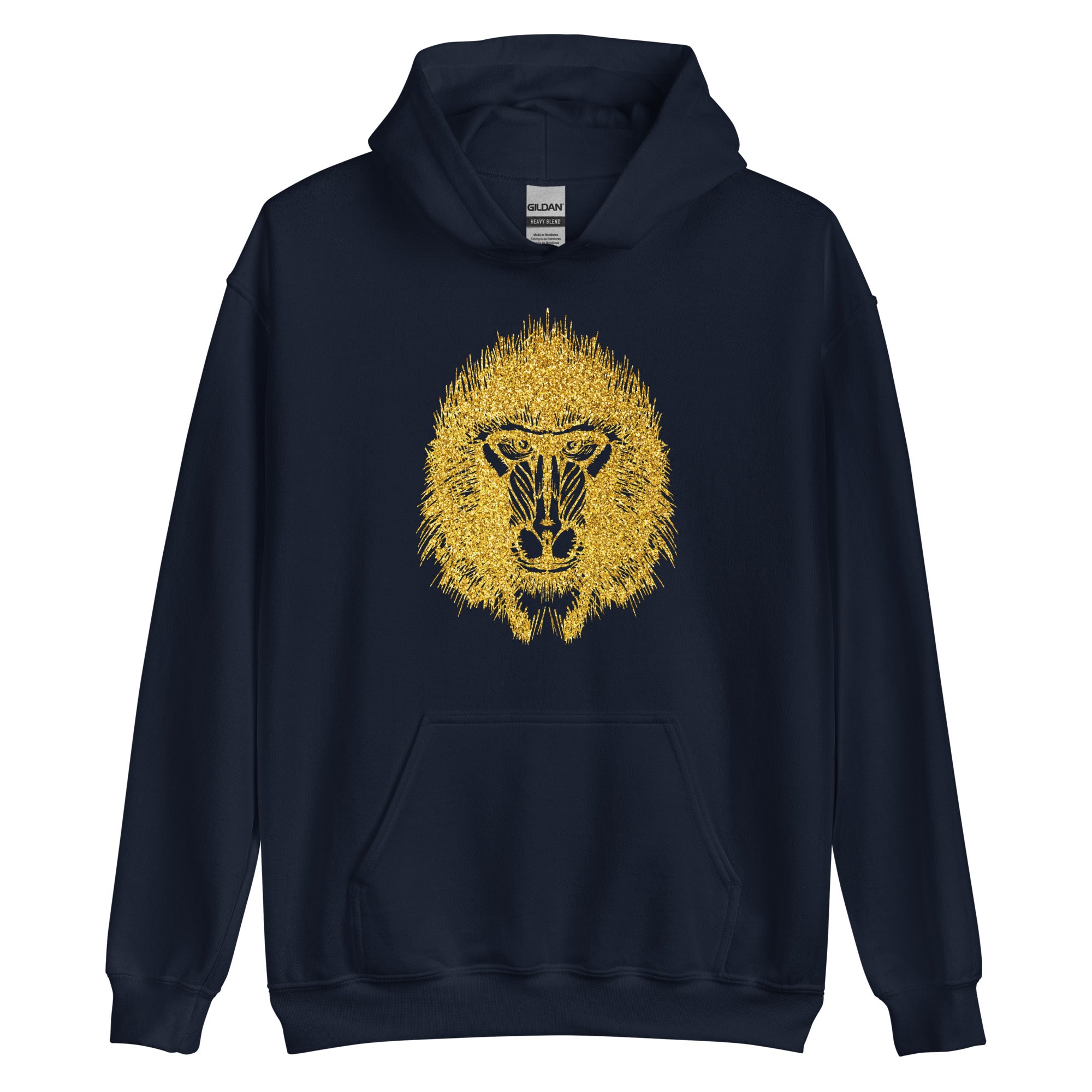 Unisex Hoodie- Baboon Gold Print