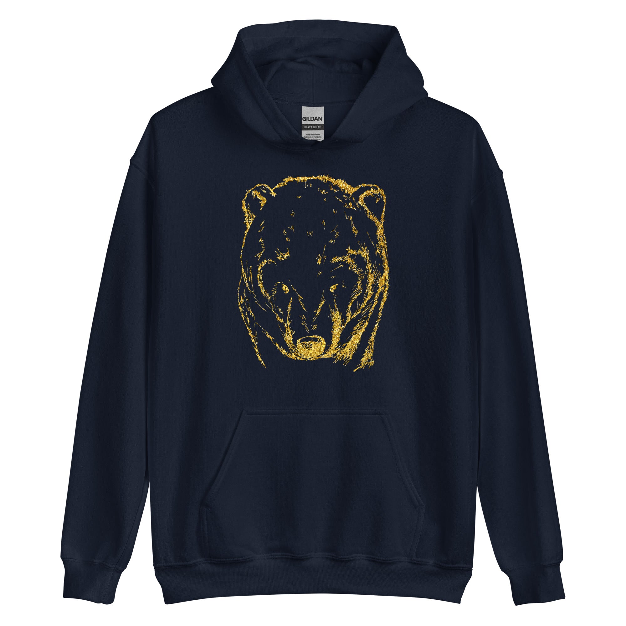 Unisex Hoodie- Bear Gold Print