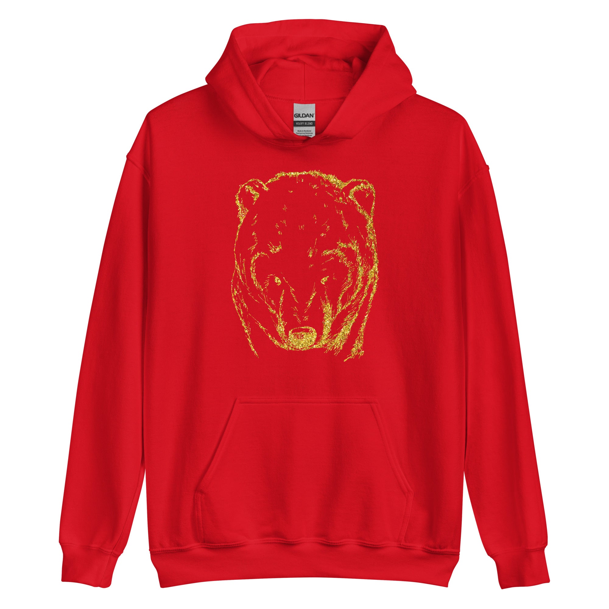 Unisex Hoodie- Bear Gold Print