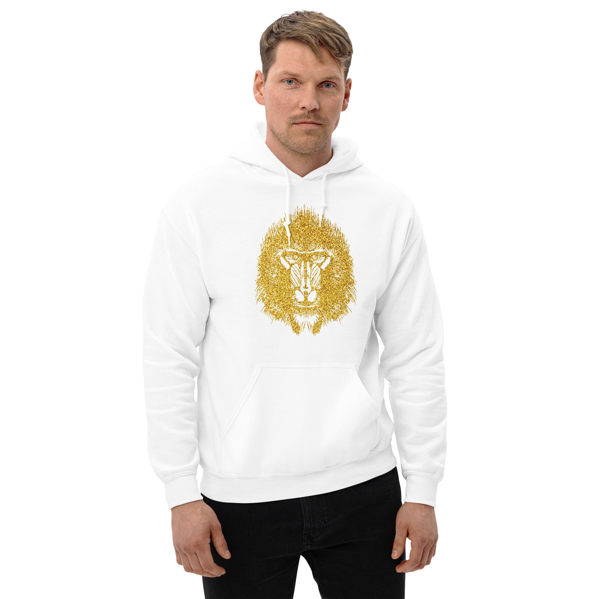 Unisex Hoodie- Baboon Gold Print