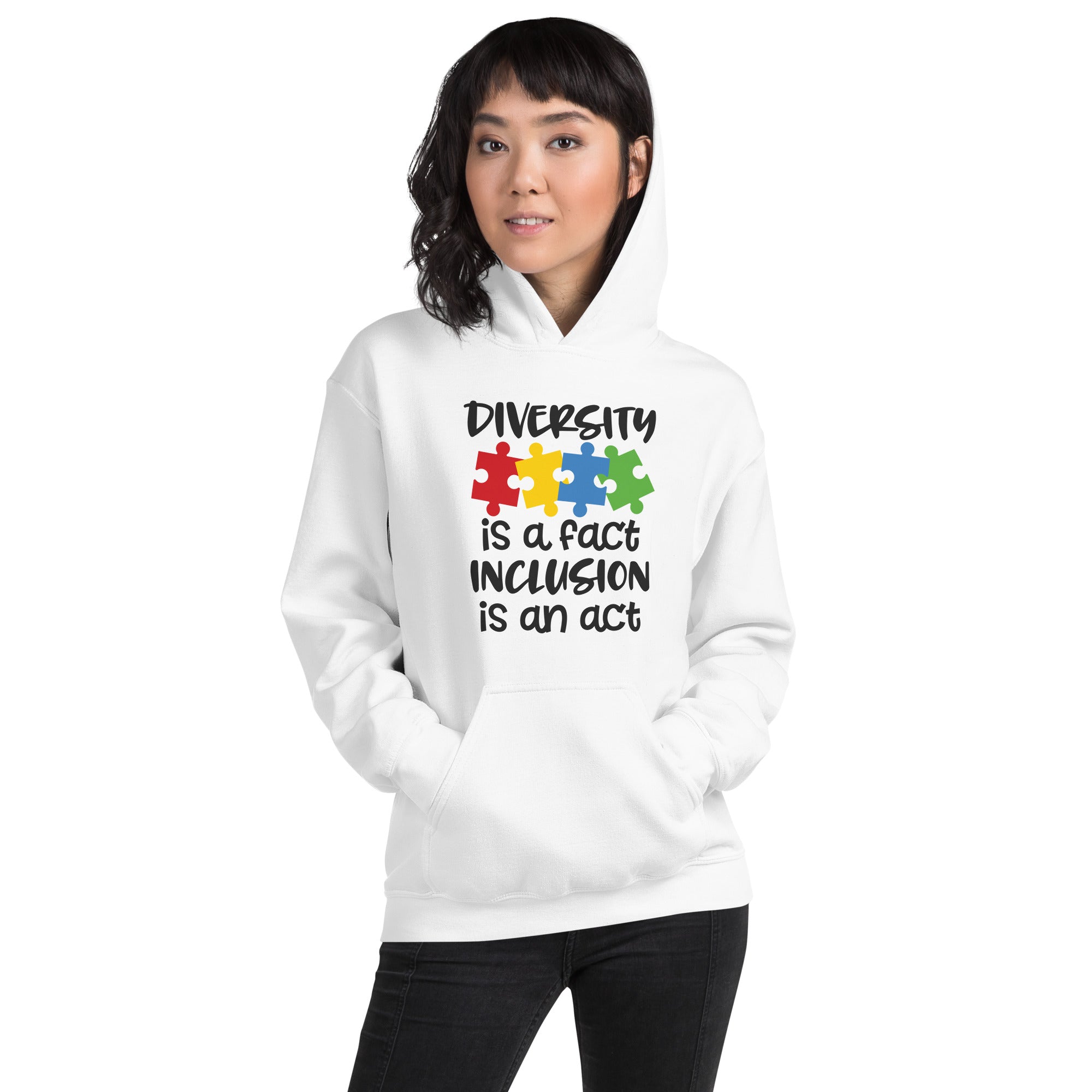 Unisex Hoodie- Diversity is a fact inclusion is an act