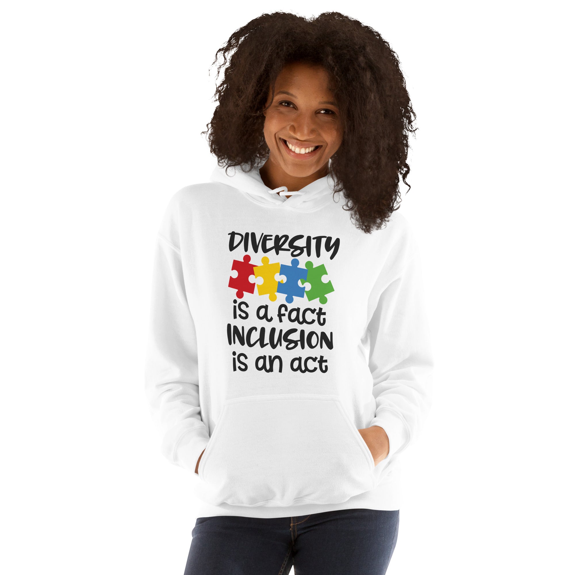 Unisex Hoodie- Diversity is a fact inclusion is an act