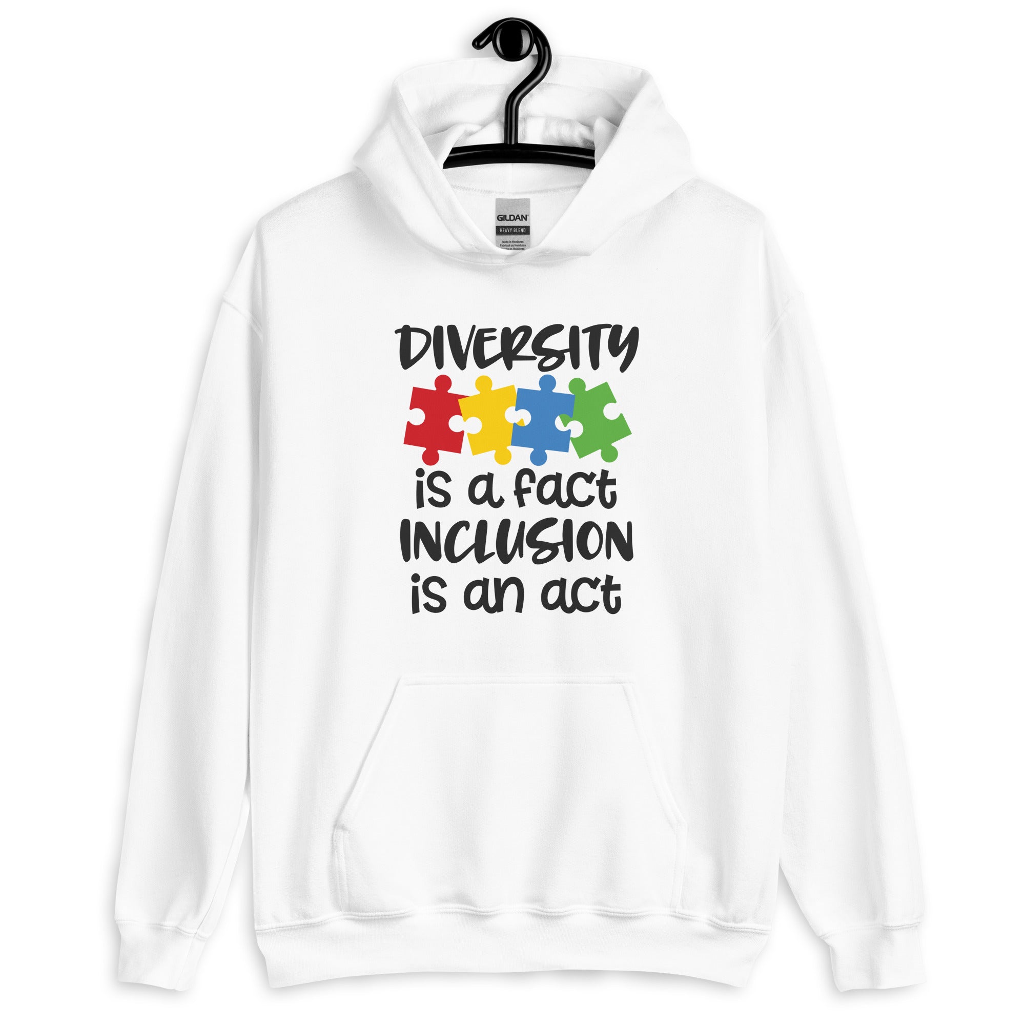 Unisex Hoodie- Diversity is a fact inclusion is an act