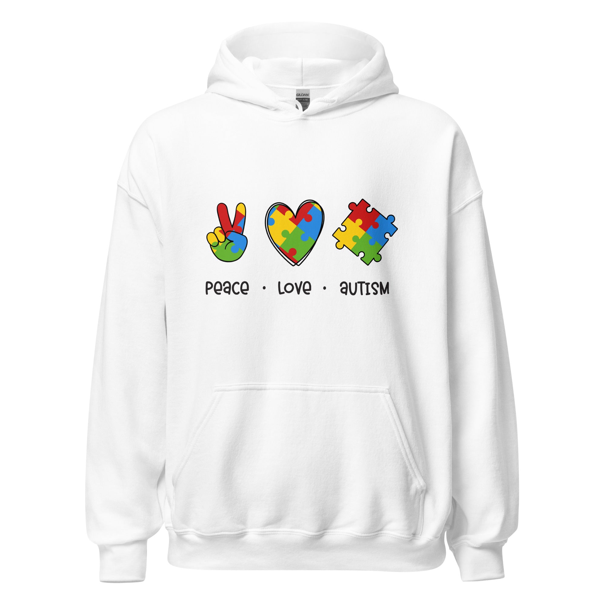 Unisex Hoodie- Peace Love Autism