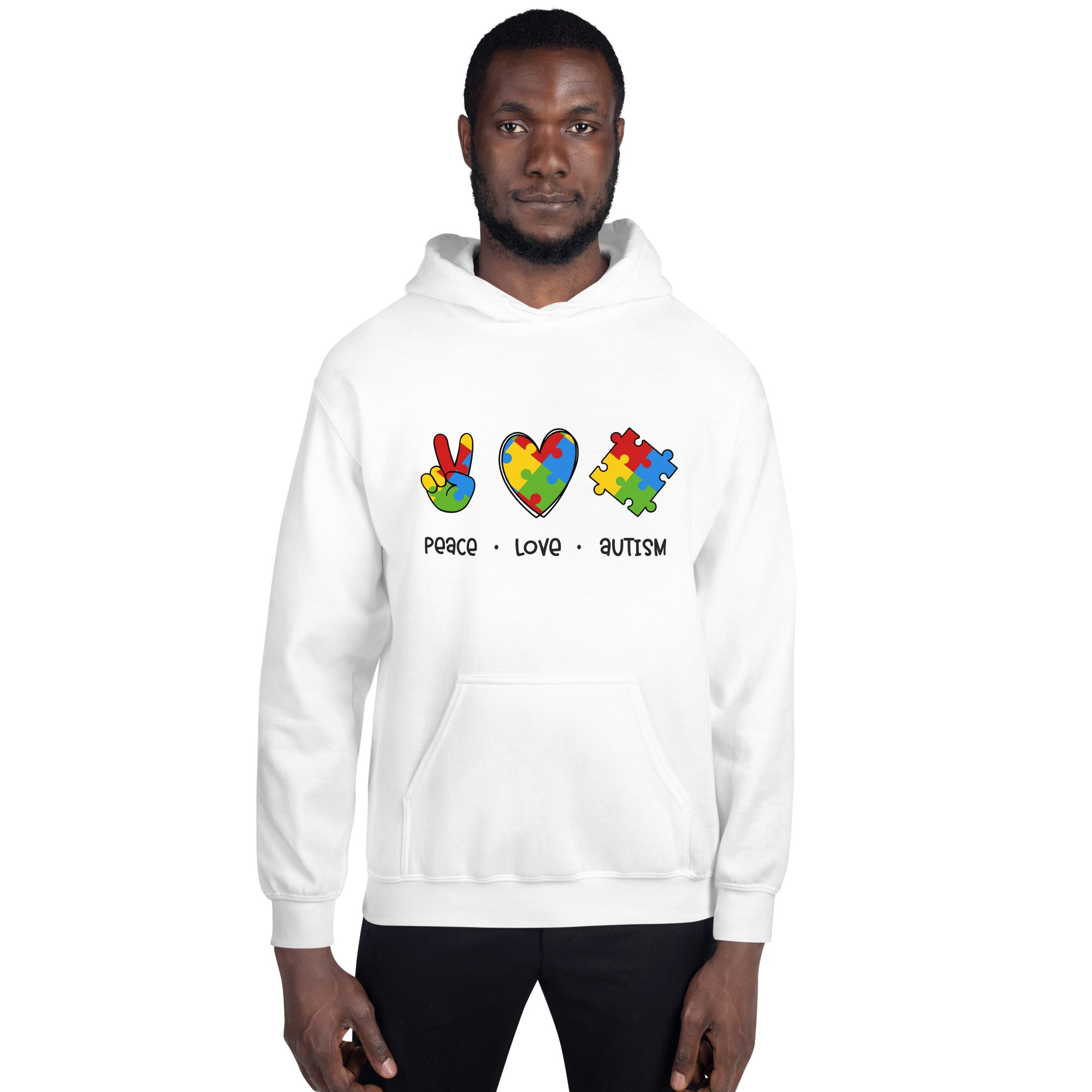 Unisex Hoodie- Peace Love Autism