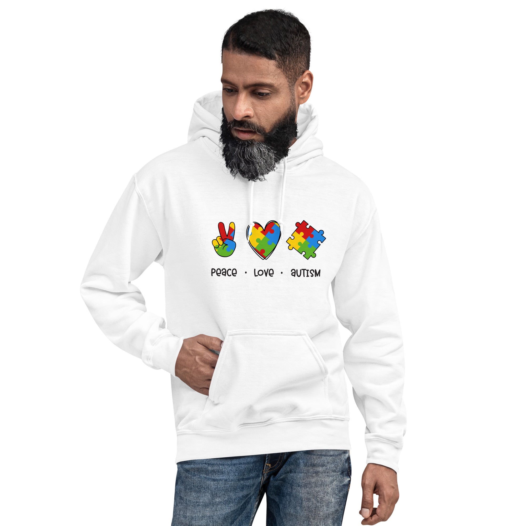 Unisex Hoodie- Peace Love Autism