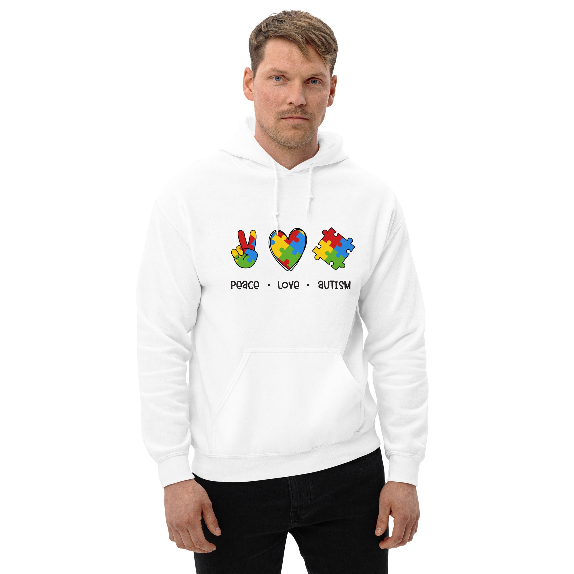 Unisex Hoodie- Peace Love Autism