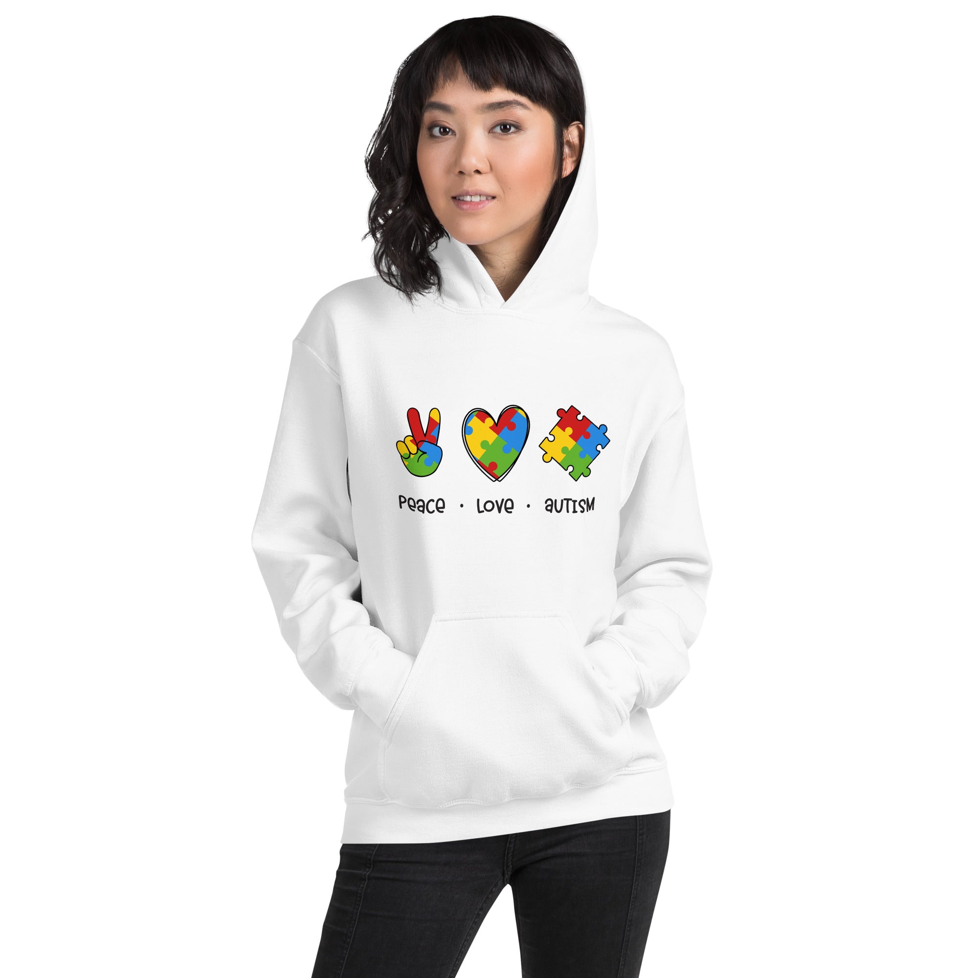 Unisex Hoodie- Peace Love Autism