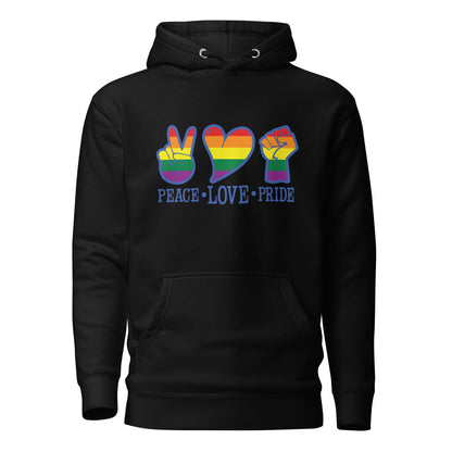 Unisex Hoodie- Peace love pride
