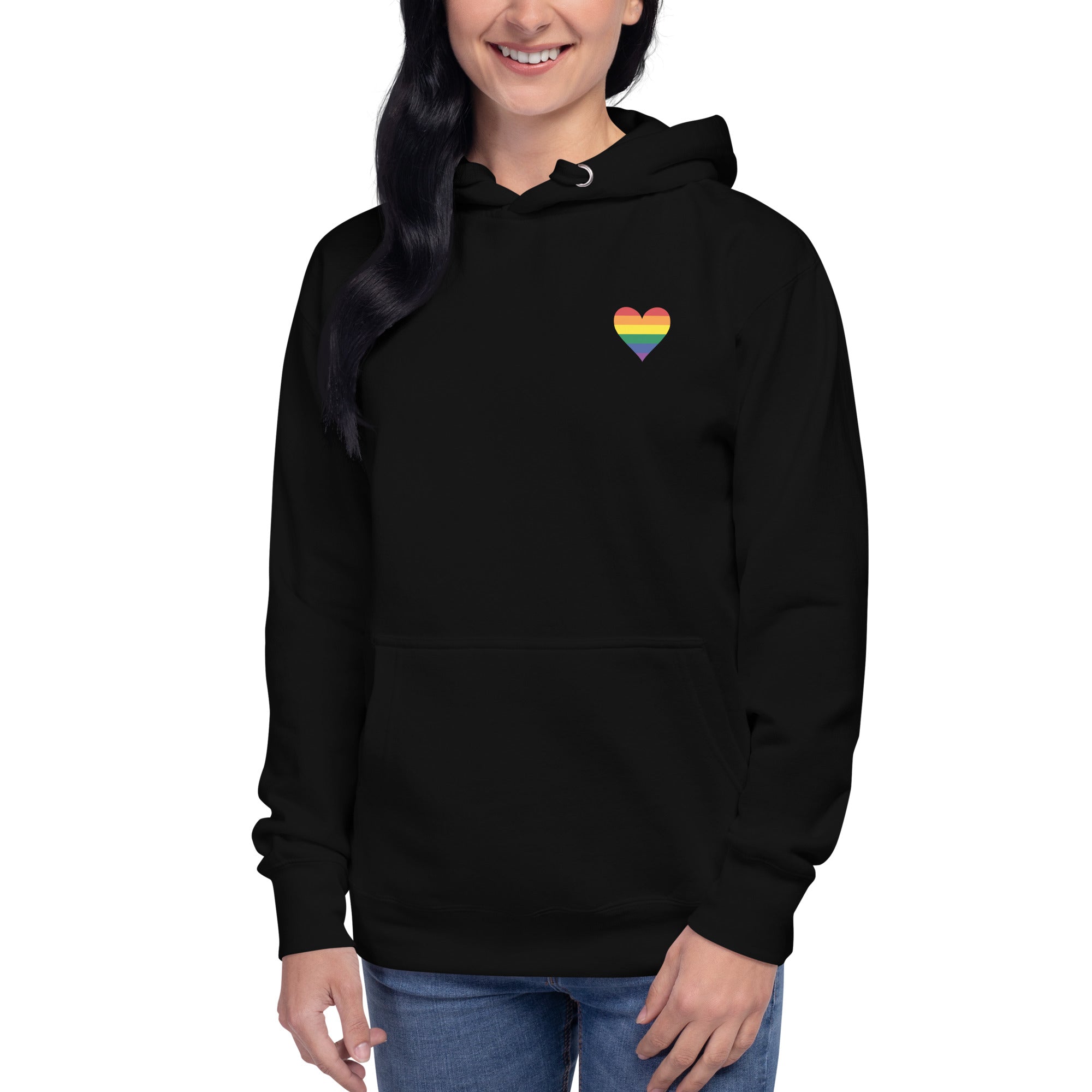 Unisex Hoodie-Pride Rainbow Heart